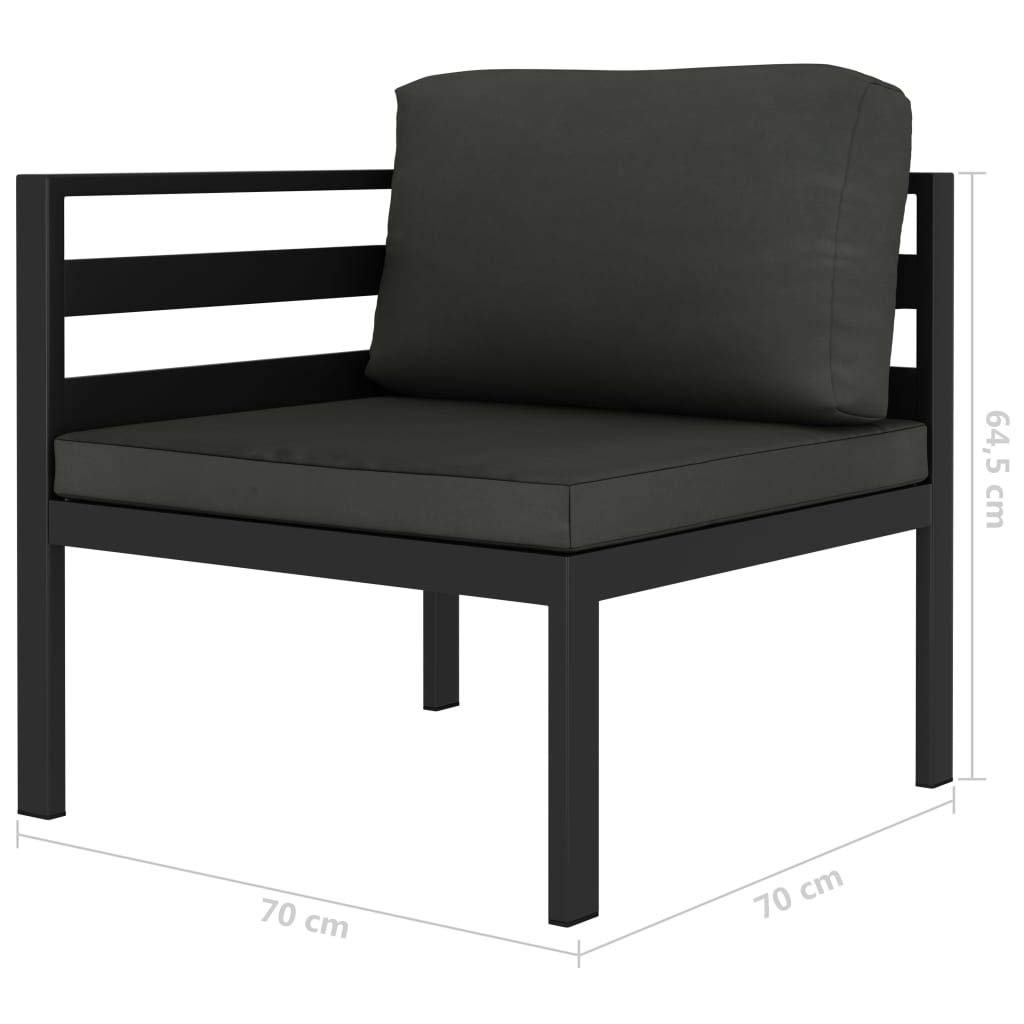 2-Piece Patio Sofa Set with Waterproof Cushions, Durable Aluminum Frame in Anthracite - Perfect for Outdoor Garden, Poolside & Backyard Relaxation