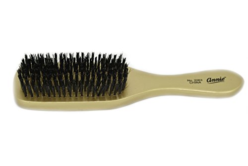 Premium Hard Wave Boar Bristle Hair Brush with Gold Finish - Natural Wood Handle & Reinforced Bristles for Long, Short, Wavy & Curly Hair - Perfect for Styling, Detangling & Scalp Massage at Home or Salon