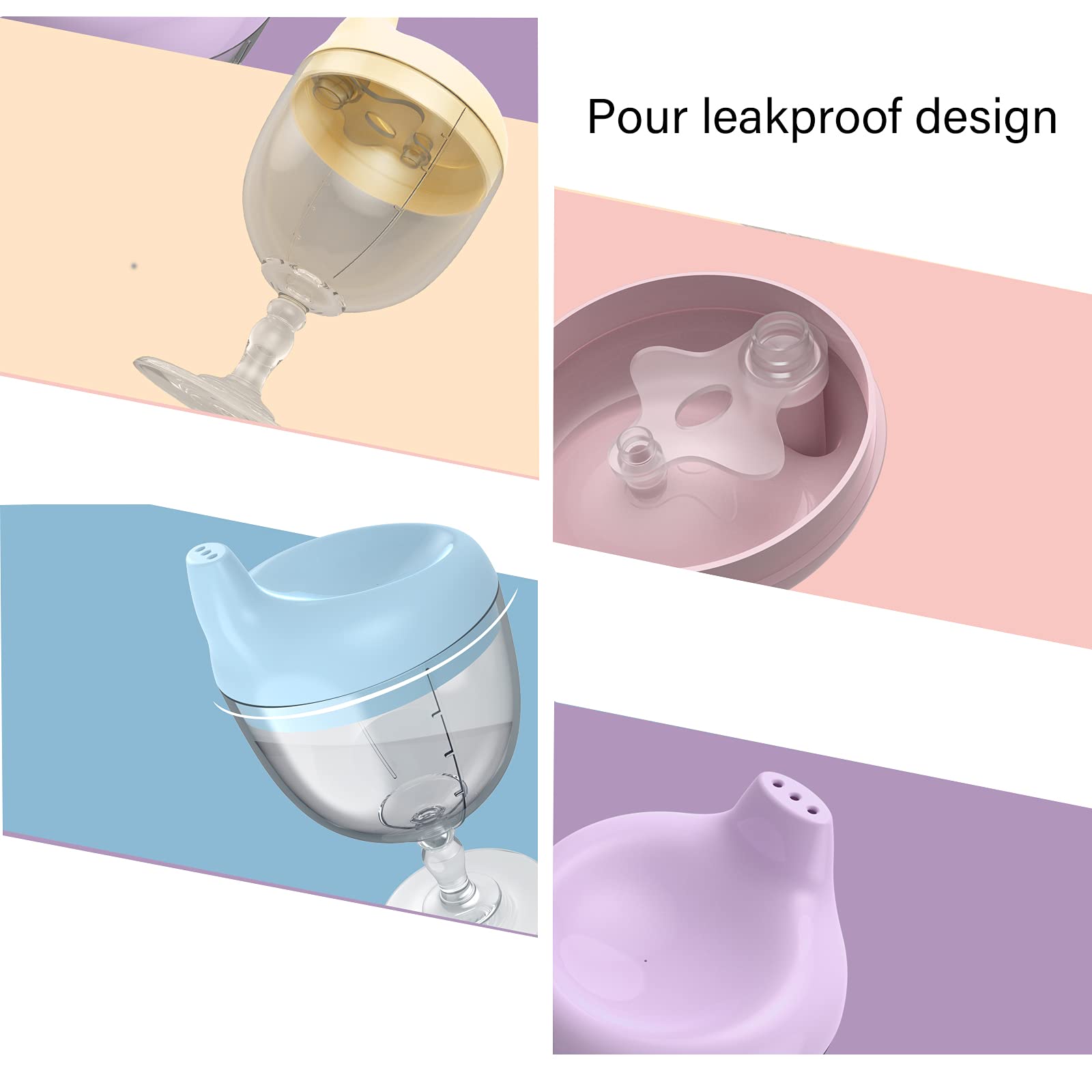 Baby & Kids Plastic Sippy Cup with Lid - Spill-Proof Wine Glass Design for Milk, Juice & Beverages - Perfect for Birthday Parties, Christmas & New Year Celebrations (Blue) - Ideal for Toddler Mealtime, Travel & Special Occasions
