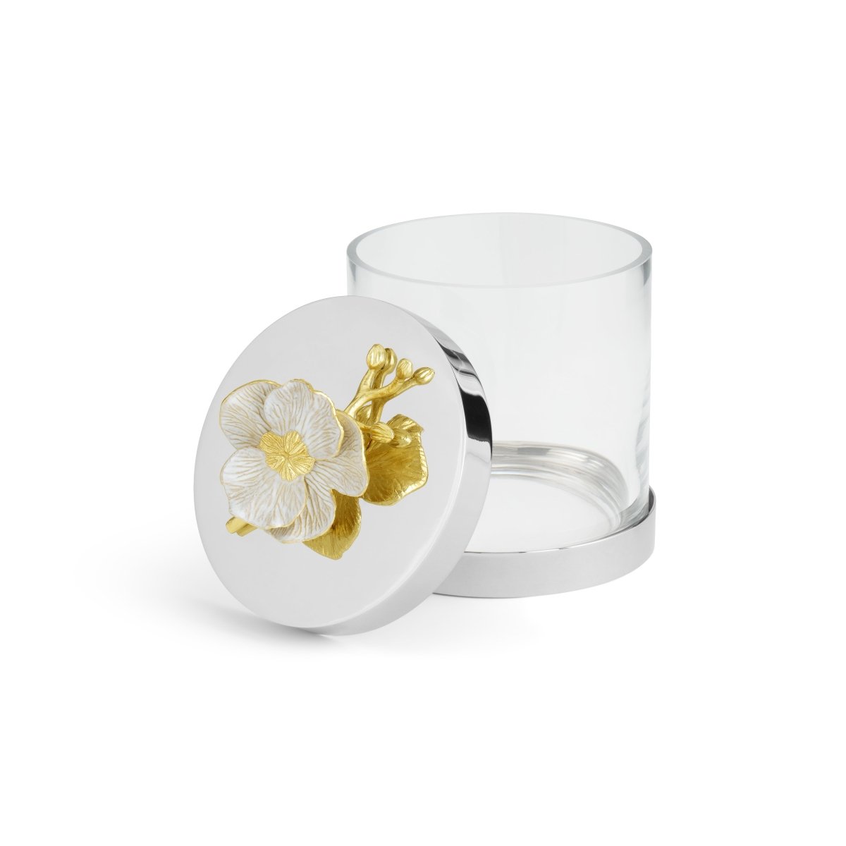 Premium Orchid Canisters Set - Elegant Glass Storage Jars for Tea, Coffee, Sugar & Spices - Perfect for Kitchen Organization & Home Decor