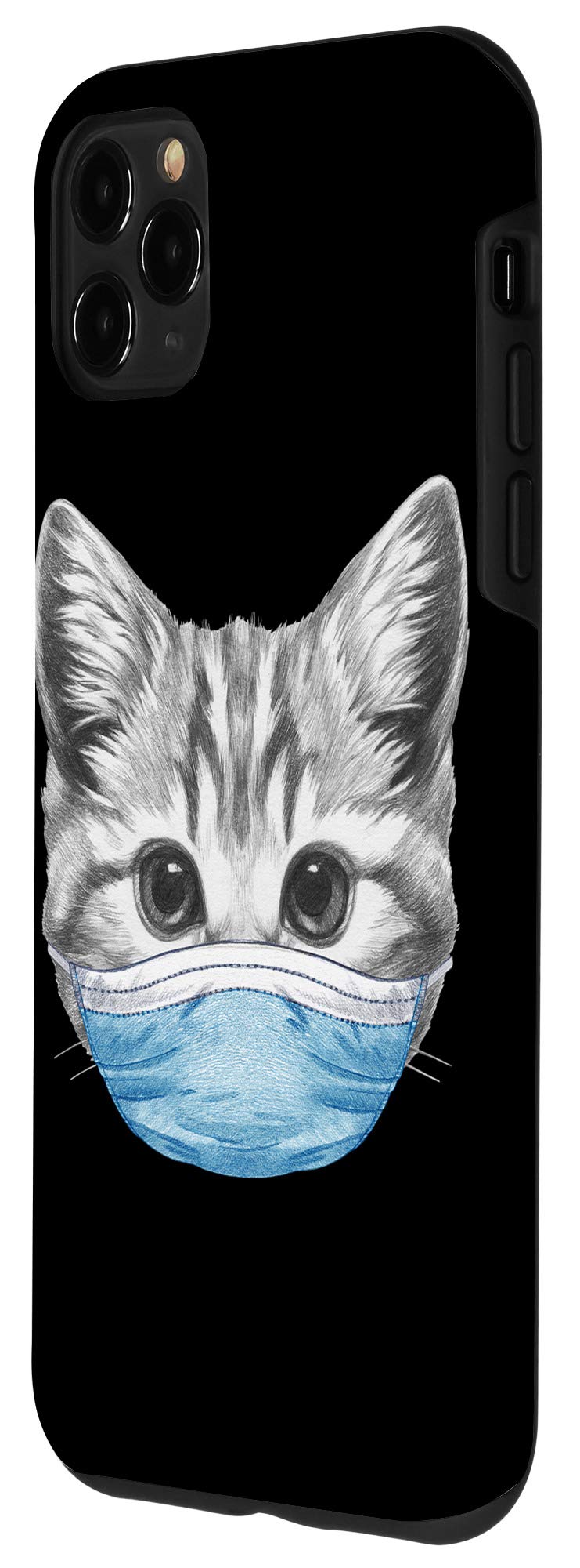 iPhone 11 Pro Max Case - Funny Cat Face Mask Design with Meowsk Print | Protective Quarantine Kitty Phone Cover for Women & Men | Perfect for Halloween, Cosplay & Daily Use