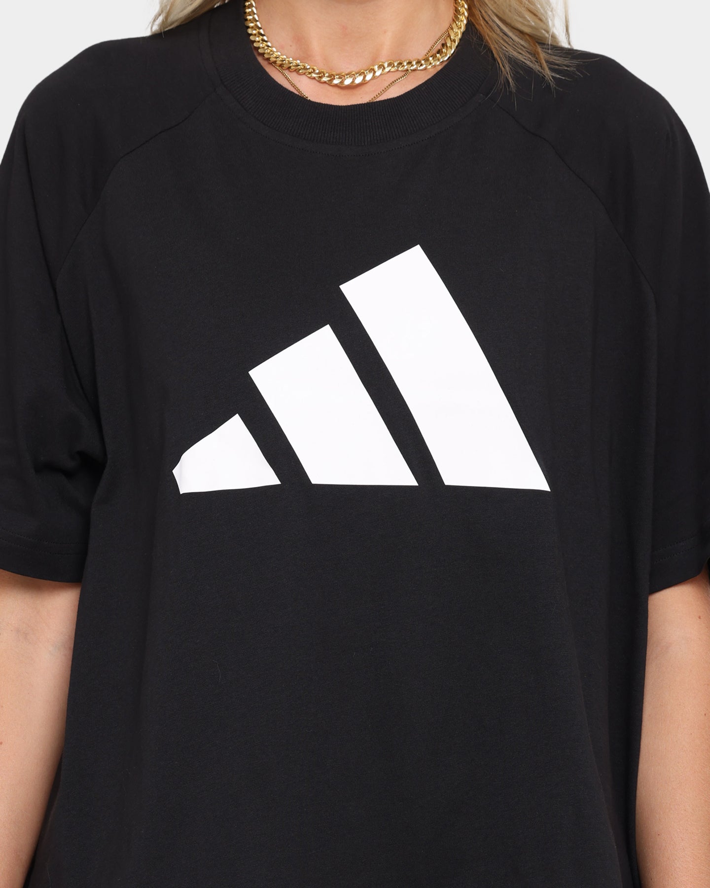 Adidas Women's Stripe Logo T-Shirt - Black | Casual Cotton Tee for Everyday Wear, Gym & Street Style