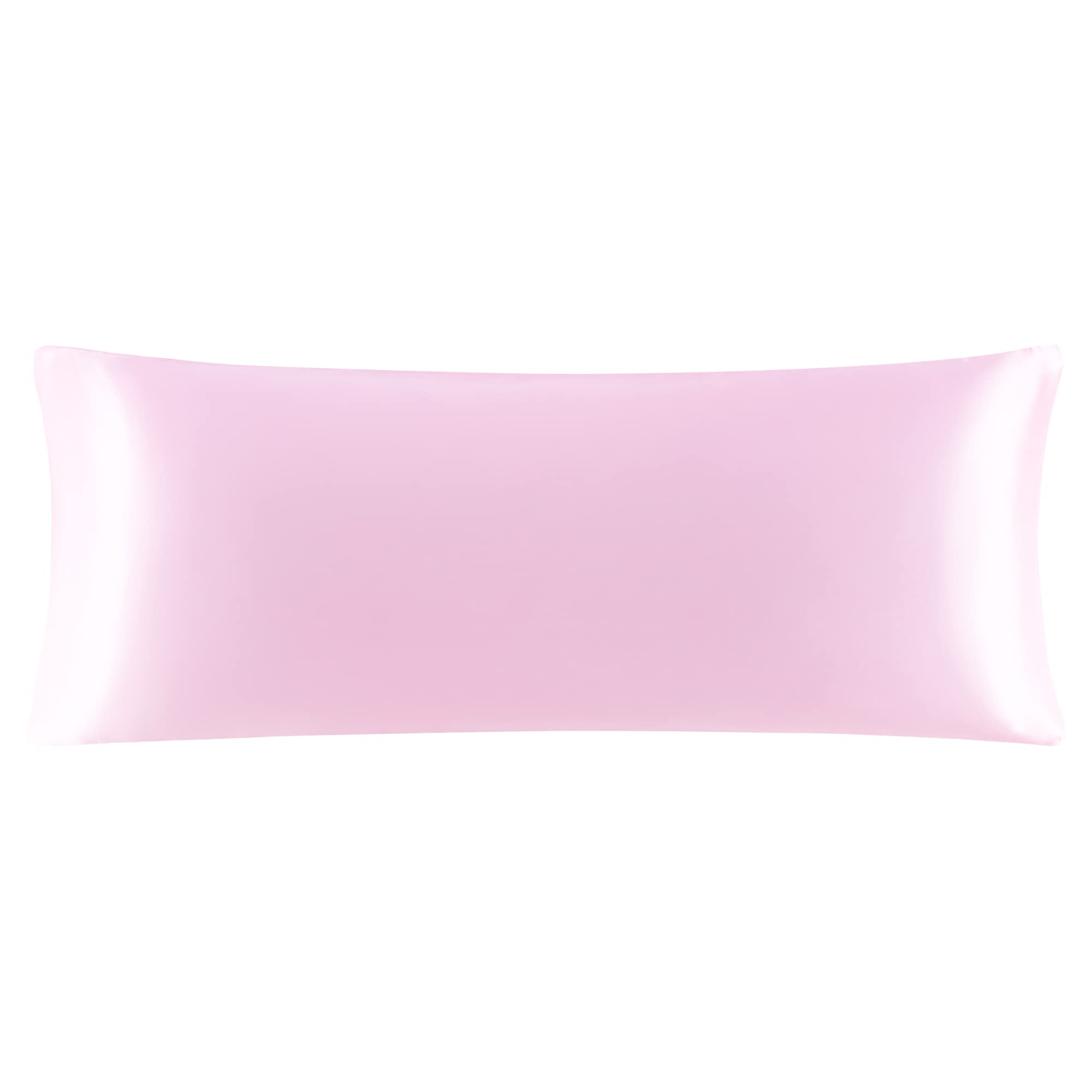 uxcell Super Soft Silky Satin Body Pillow Cover 20x54 Inches - Pink Pillowcase for Hair & Skin Care, Perfect for Sleeping, Travel, and Home Decor