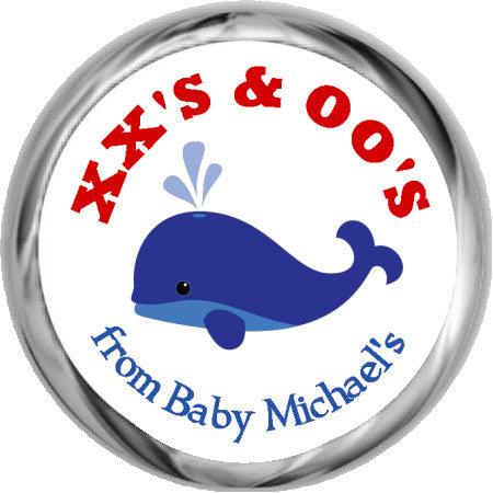 Whale Stickers for Baby Shower Decorations - Cute Hershey's Kisses Themed Nursery Wall Decals - Perfect for Gender Reveal Parties, Newborn Room Decor & Kids Bedroom Wall Art