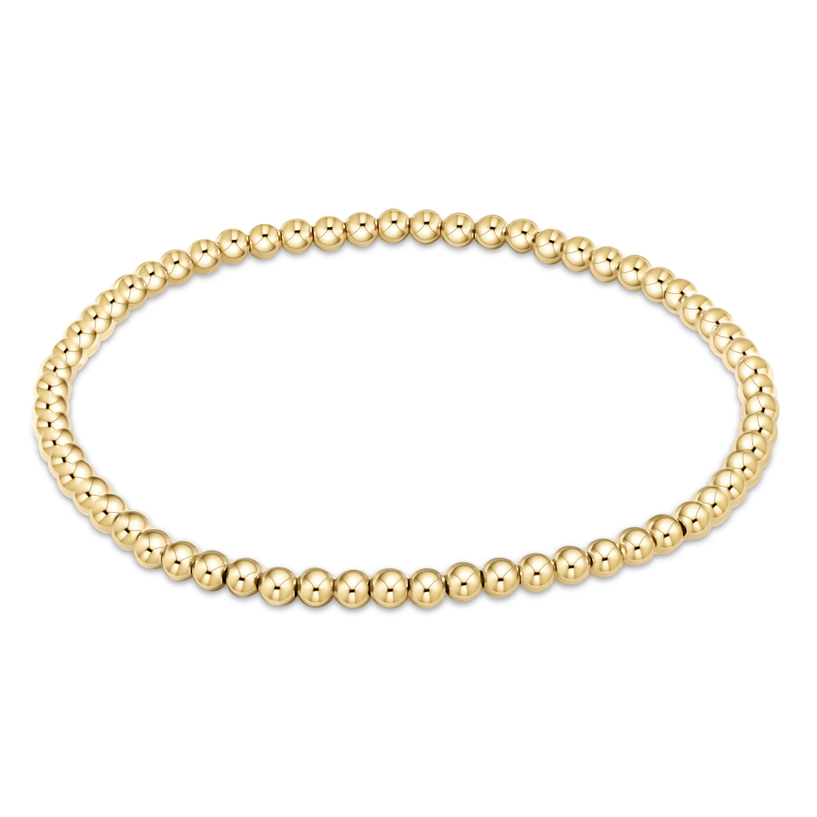 Enewton Classic 3mm Gold Bead Bracelet for Women - Elegant Minimalist Jewelry for Everyday Wear, Gift Giving & Special Occasions
