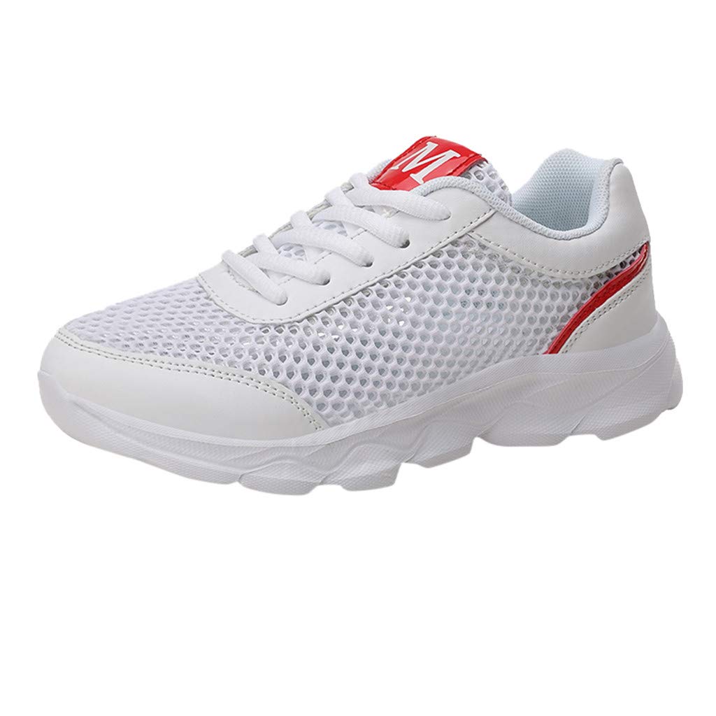 Breathable Mesh Women's Running Sneakers - Lightweight Casual Sports Shoes for Walking, Gym & Workout (White, Size 5.5) | Perfect for Jogging, Fitness Training & Everyday Wear
