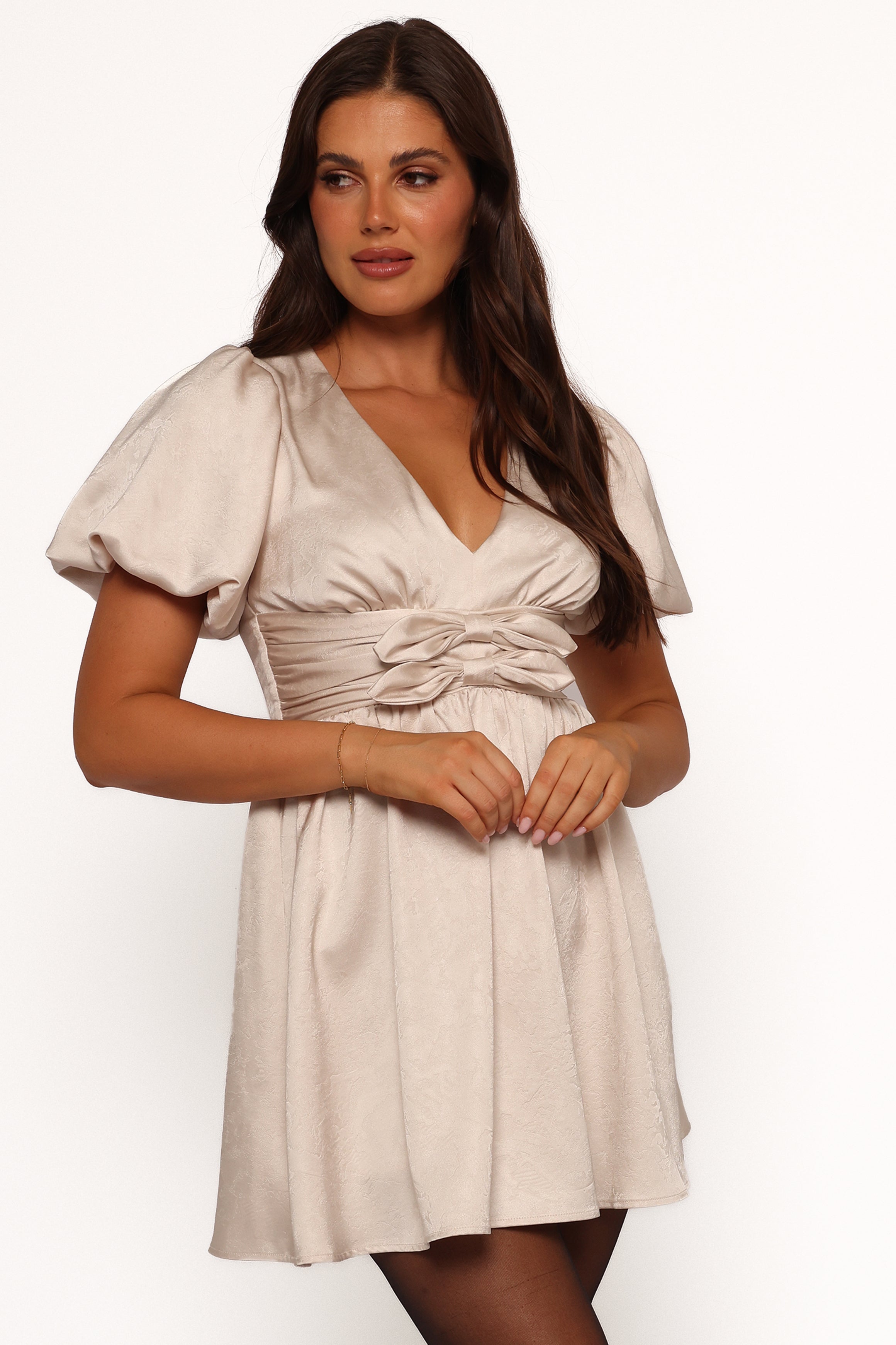 Everton Mini Dress for Women - Elegant Beige Summer Casual Dress for Date Night, Party & Vacation | Lightweight & Comfortable