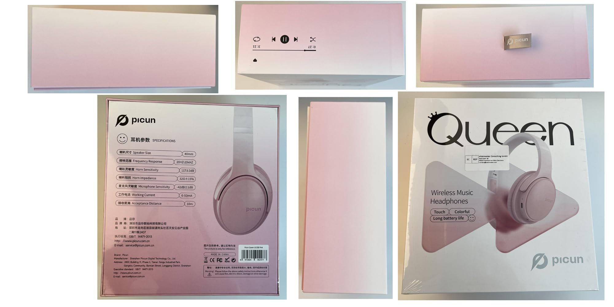 SLuB Wireless Over-Ear Headphones with Bluetooth 5.0, Foldable Design, HD Stereo Sound & Built-in Mic, 30H Battery Life - Perfect for Phone Calls, Gaming, TV Watching, Office Work & Travel (Pink)