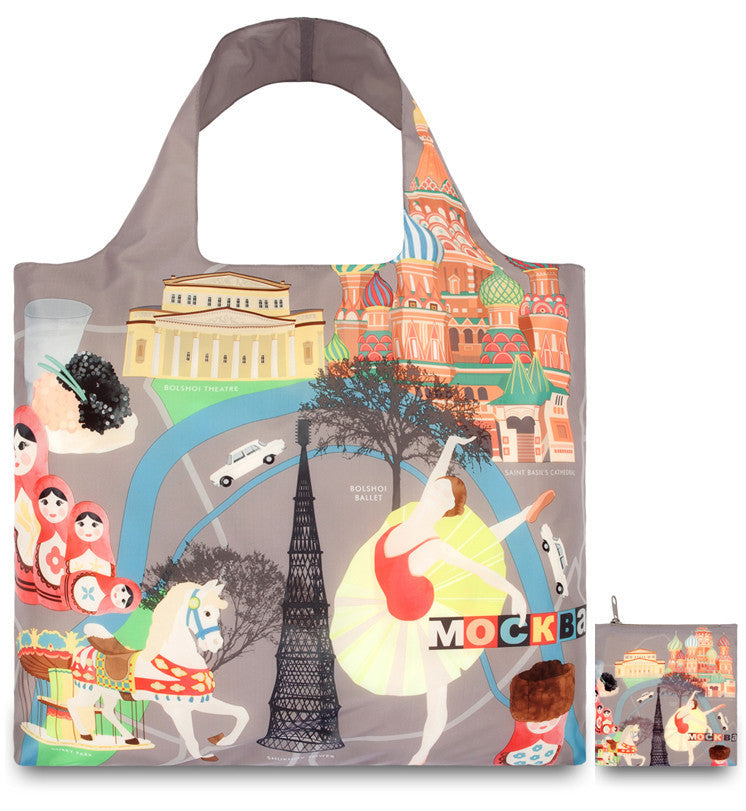 LOQI Tote Bag URBAN Collection by Melissa Mackie - Stylish Reusable Shopping Bag for Groceries, Work & Travel | Eco-Friendly Foldable Tote for Women & Men
