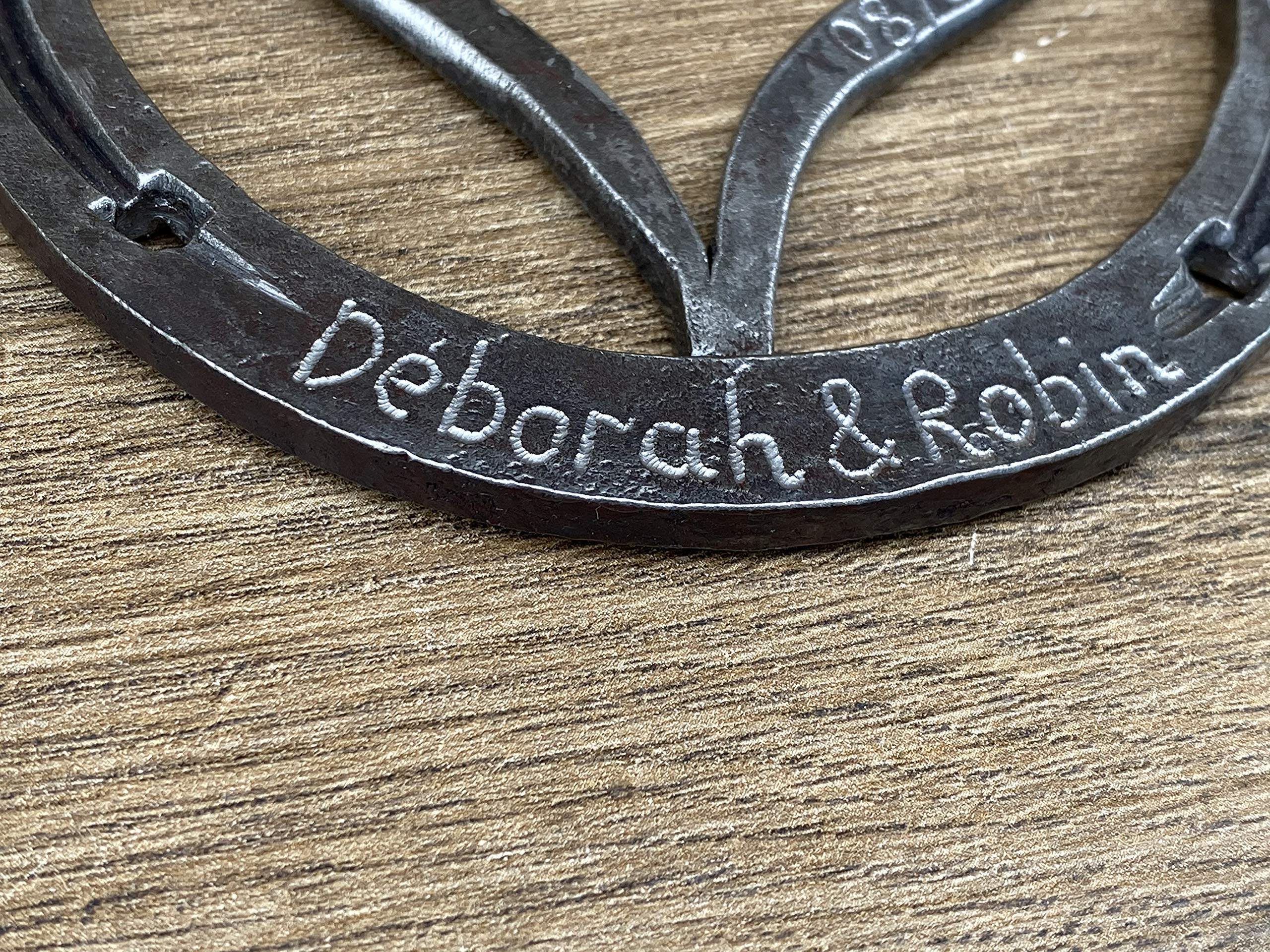 Handmade Iron Horseshoe - Unique 6th Anniversary Gift for Couples, Iron Heart Keepsake, Rustic Home Decor for Farmhouse & Wedding Anniversaries
