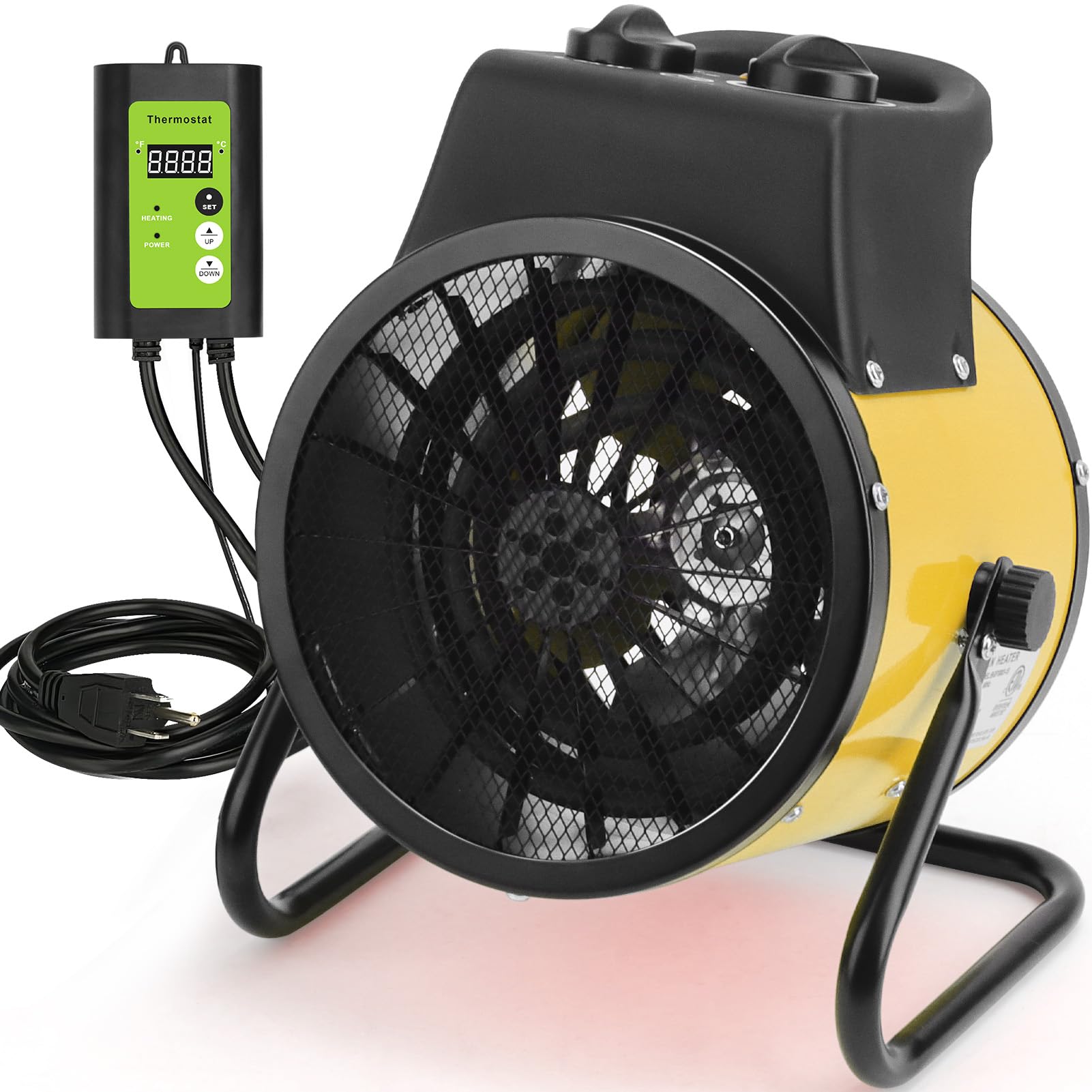 1500W Digital Thermostat Greenhouse Heater - Portable Outdoor Space Heater for Greenhouses & Grow Tents with Fast Heating & Overheat Protection (Gold) | Perfect for Winter Plant Protection & Seedling Growth