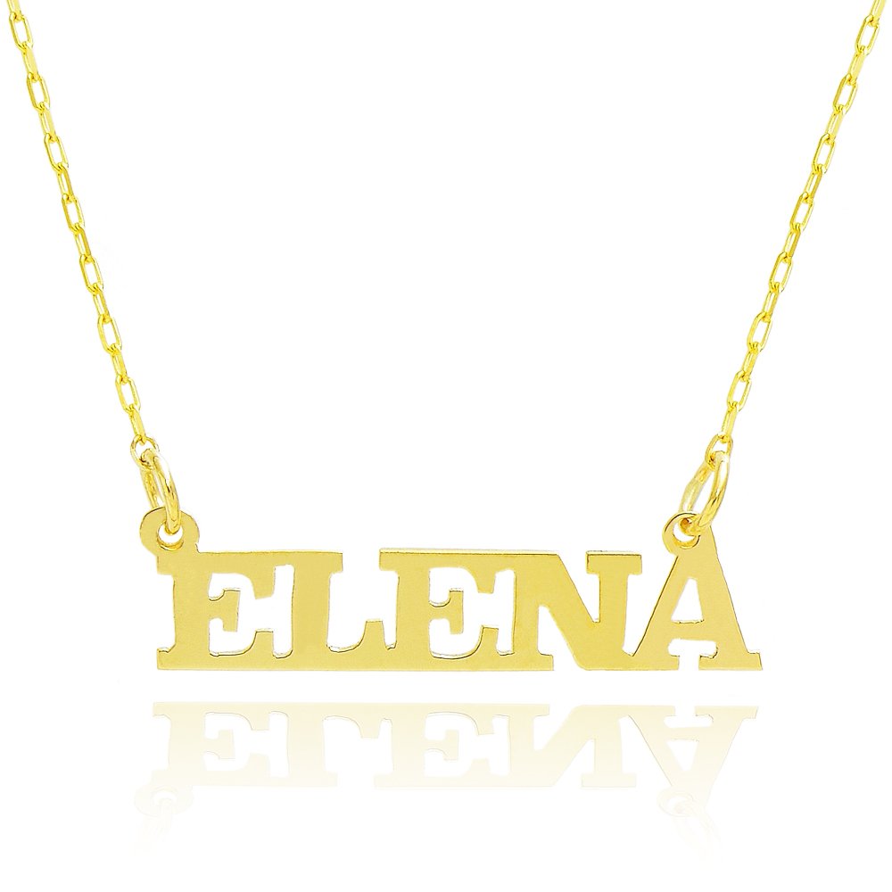 14K Yellow Gold Personalized Name Necklace - Custom Engraved Any Name or Initials - Perfect Gift for Birthday, Anniversary, Valentine's Day & Special Occasions