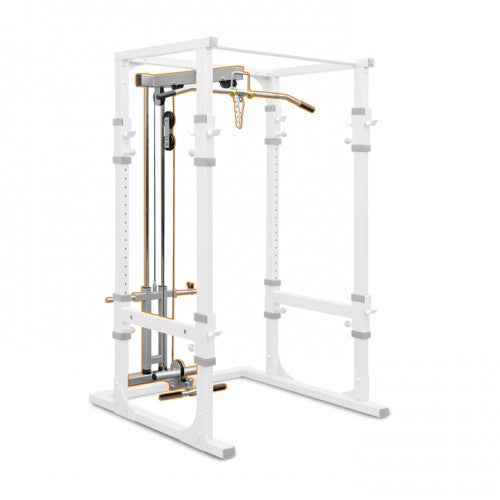 VO3 Impulse Series Power Cage with Lat Pulldown and Low Row Attachment - Heavy Duty Home Gym Equipment for Strength Training & Weightlifting