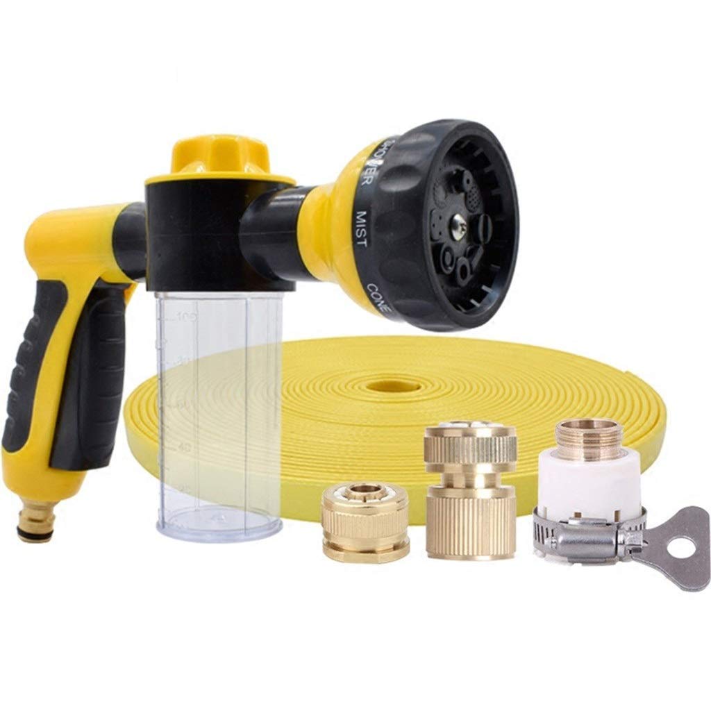**Expandable Garden Hose with High Pressure Water Gun - 8 Spray Modes for Home Cleaning, Car Washing & Lawn Watering | Durable, Lightweight & Leakproof Hose Set with Foam Nozzle**