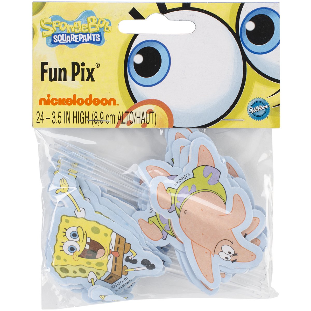 SpongeBob SquarePants Cupcake Toppers - 24-Pack Fun Cake Decorations for Birthday Parties & Kids Events - Wilton 2113-5131