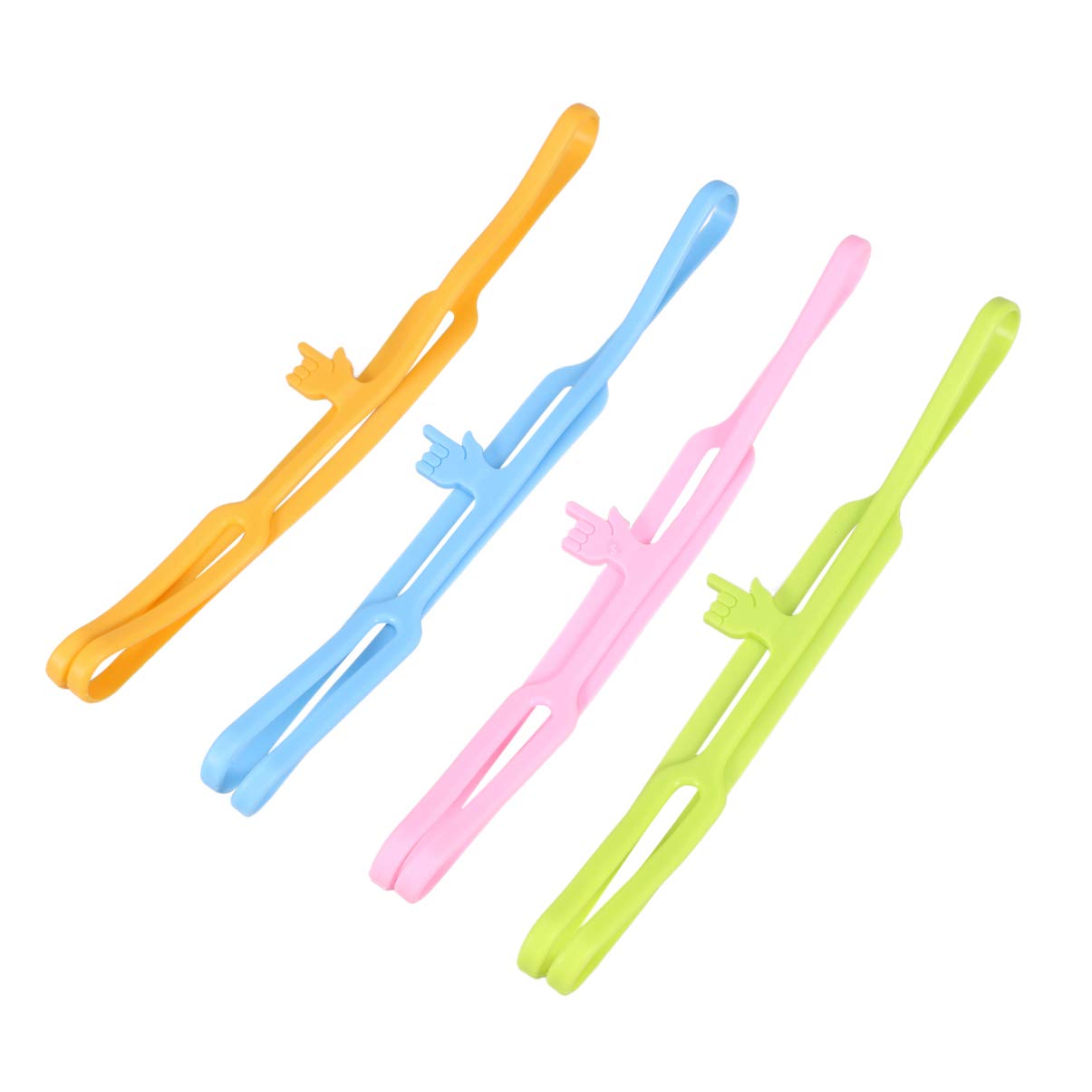 4pcs Cute Cartoon Silicone Bookmarks - Non-Slip Finger Bookmark Set for Kids & Adults - Perfect for Reading, Studying, and Gift Giving