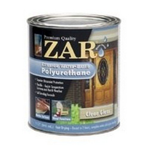 Zar 32612 1 Quart Clear Gloss Water-Based Exterior Polyurethane for Wood Decks, Fences & Outdoor Furniture - Durable UV Protection & Weather Resistance