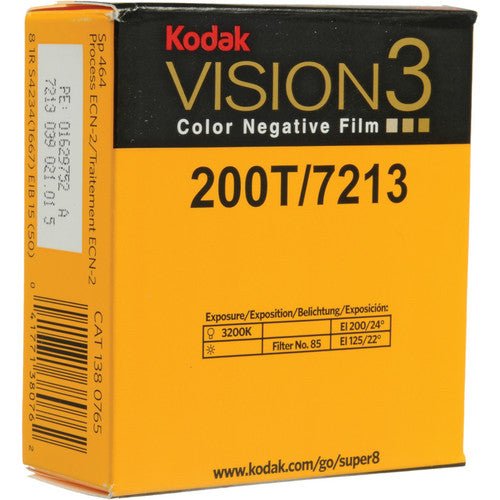 Kodak VISION3 200T Color Negative Film #7213 (Super 8, 50 Foot Roll) - Perfect for Indie Filmmaking, Vintage Cinematography & Analog Photography Projects