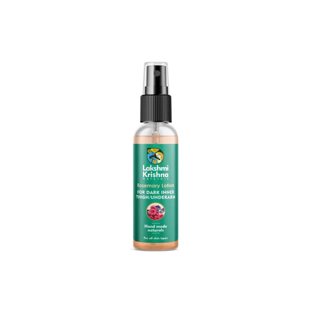 Lakshmi Krishna Rosemary Lotion for De-Tan & Brightening | Natural Skin Treatment for Thighs & Underarms | Reduces Tan & Dark Spots | Hydrating & Revitalizing Formula | Paraben-Free | Perfect for Post-Sun Care & Daily Skin Brightening
