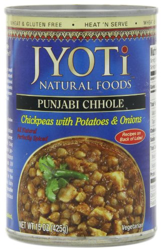 Jyoti Natural Foods Chhole - Chickpeas with Potatoes and Onions, 15oz | Ready-to-Eat Indian Curry | Vegan & Gluten-Free | Perfect for Quick Meals, Lunch Boxes & Dinner Sides