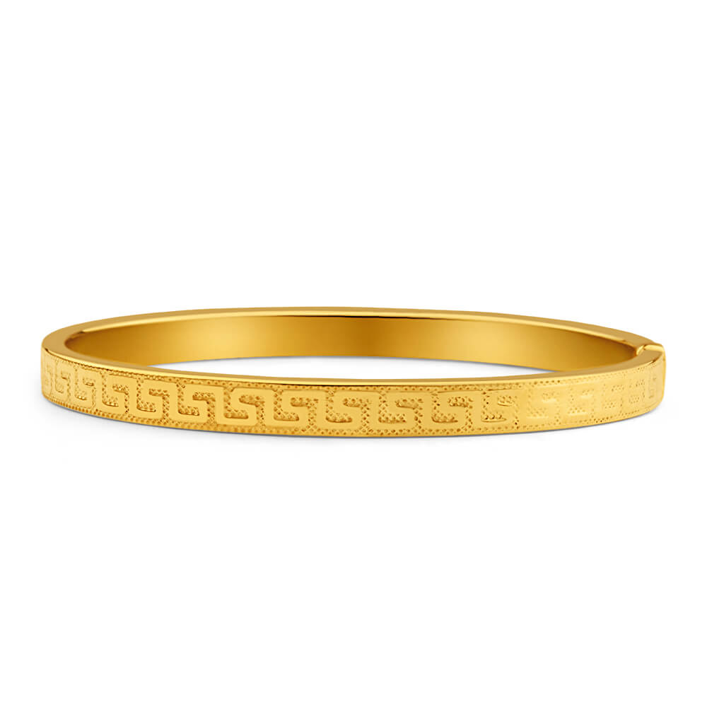 9ct Yellow Gold Silver Filled Bangle Bracelet for Women - Elegant Jewelry Gift for Birthday, Anniversary & Special Occasions