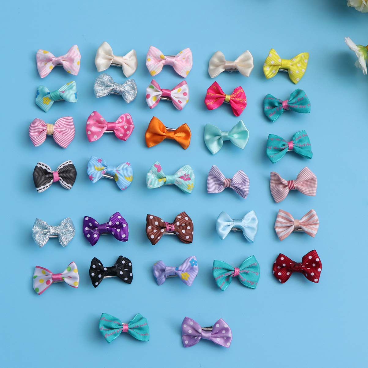 Balacoo 30pcs Small Dog Hair Bows with Clips - Pet Grooming Supplies for Puppies
