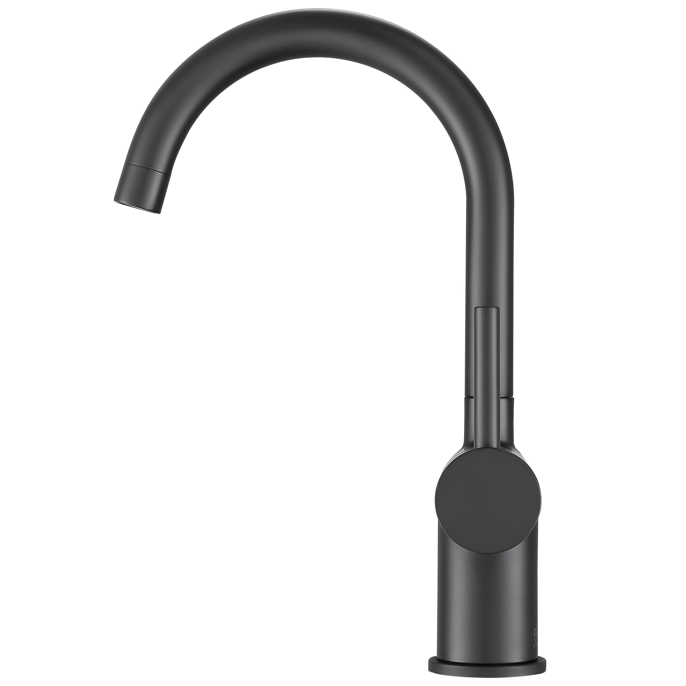 Ancona Aria Single Handle Matte Black Bathroom Faucet - Modern Waterfall Spout for Sink Vanity, Powder Room & Guest Bath Installation