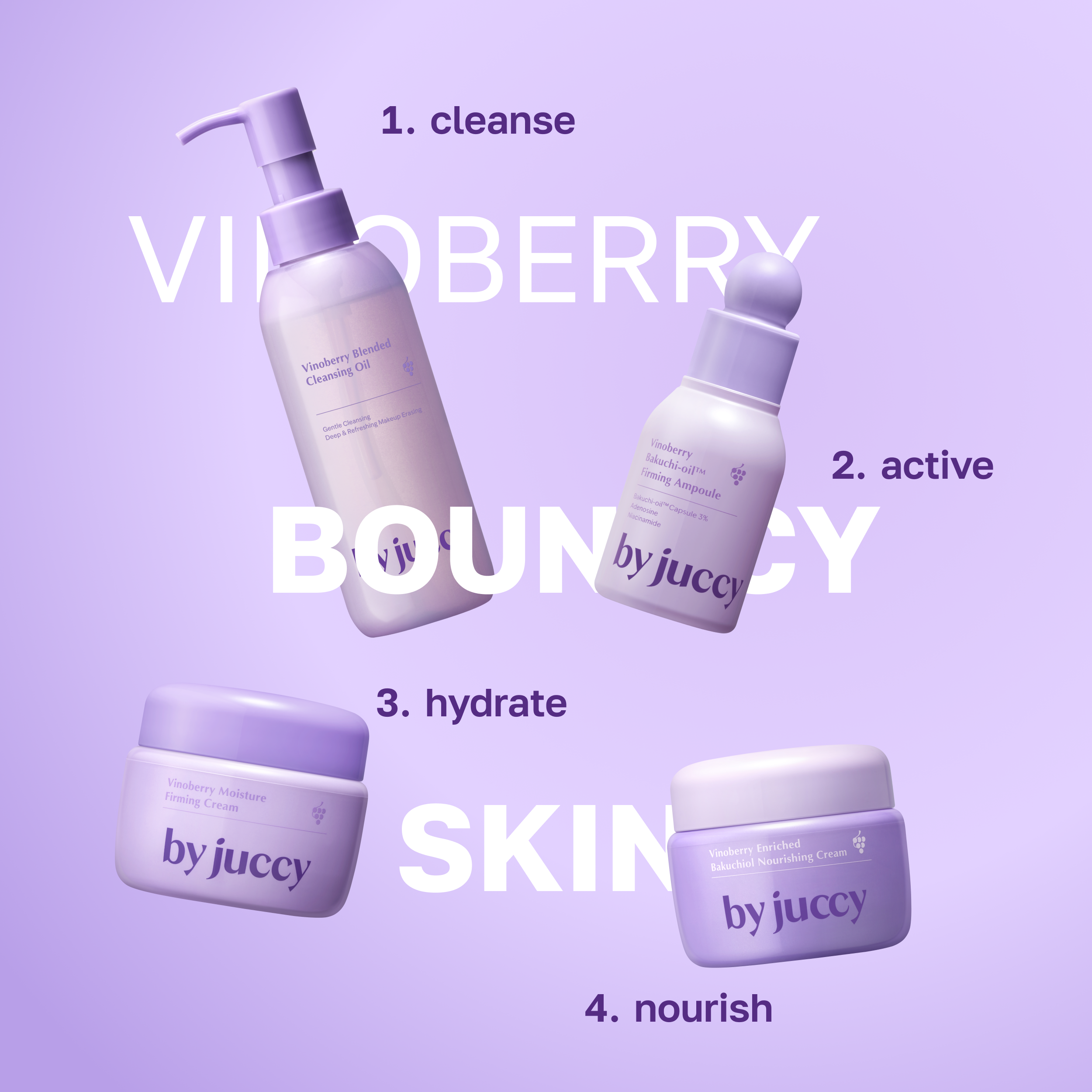 Juccy Vinoberry Blended Cleansing Oil 150ml - Gentle Makeup Remover & Deep Pore Cleanser for Glowing Skin | Perfect for Daily Skincare & Travel