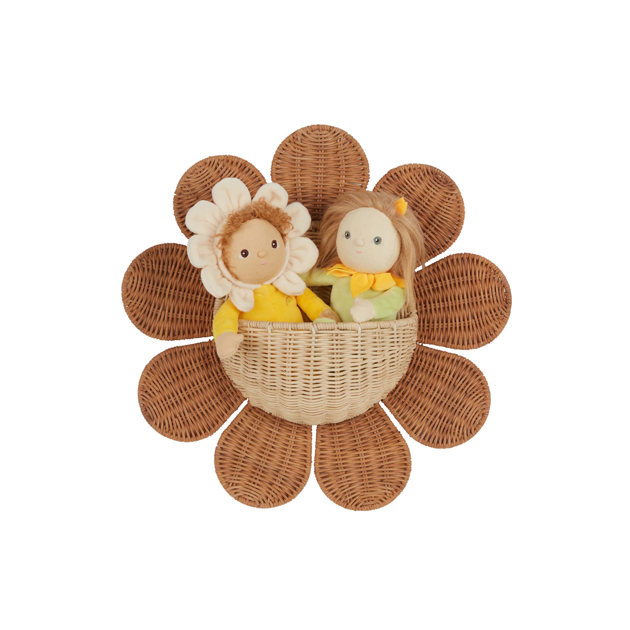 Natural Rattan Daisy Wall Basket - Boho Home Decor for Living Room, Bedroom, or Bathroom Storage | Perfect for Organizing Keys, Mail & Small Essentials