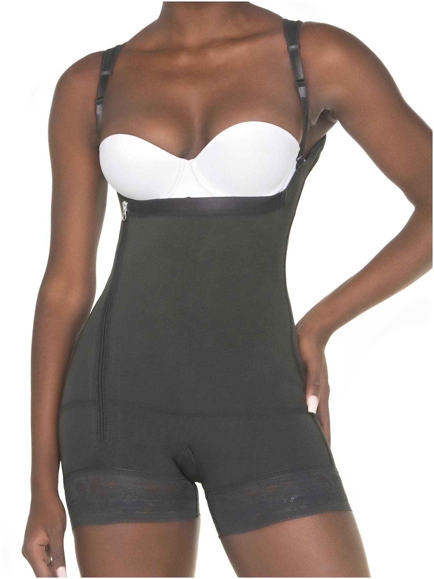 MARIAE Midthigh Open Bust Slimmer Shapewear | Colombian Body Shaper Fajas for Women | Perfect for Tummy Control & Waist Training Under Dresses