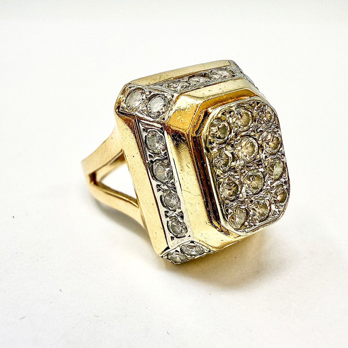 14K Gold Diamond Pyramid Ring for Women - Elegant Stackable Statement Jewelry for Engagement, Wedding & Everyday Wear