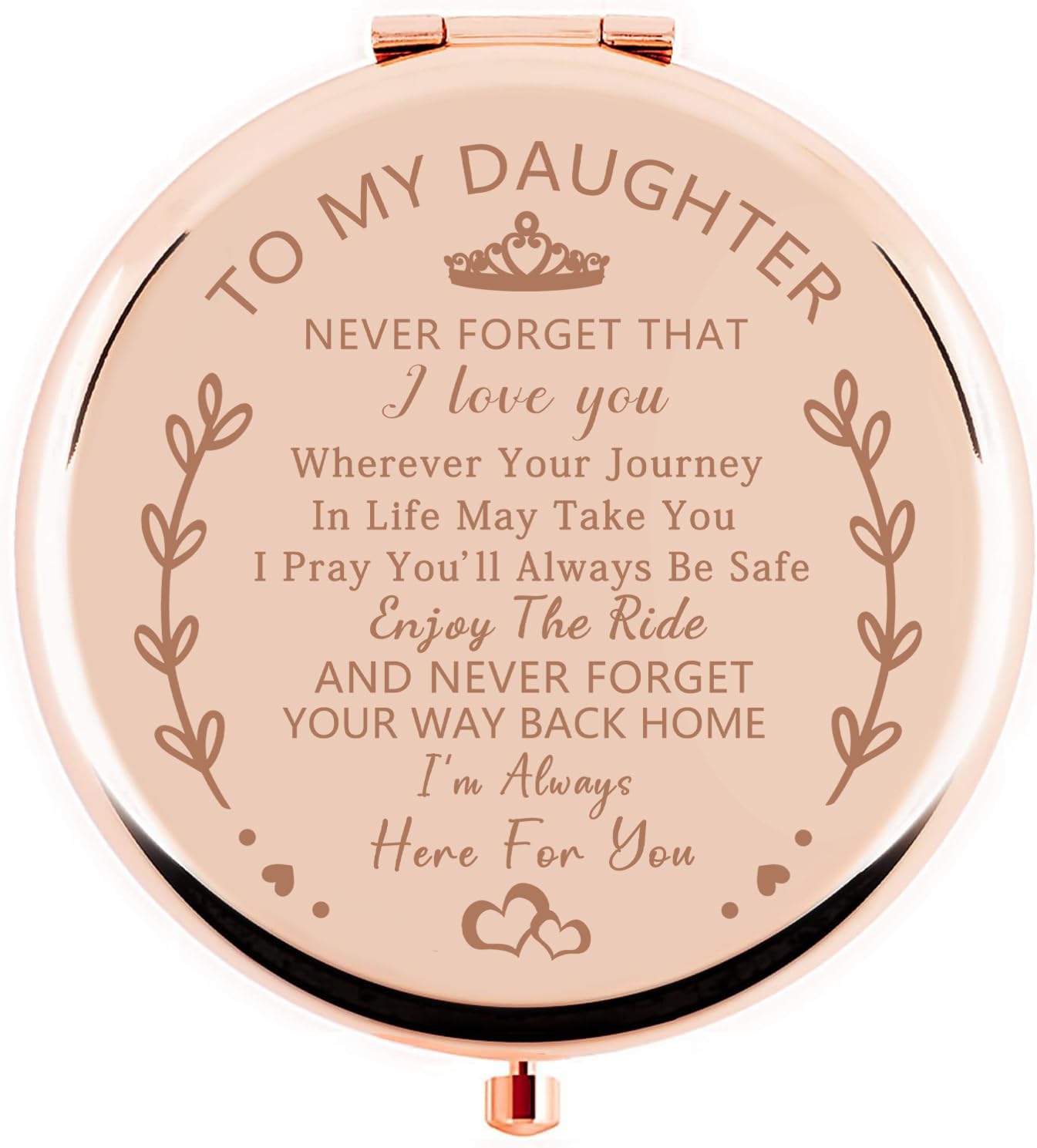 Rose Gold Compact Mirror - Perfect Daughter Gift for Birthday, Graduation & Wedding | Elegant & Portable