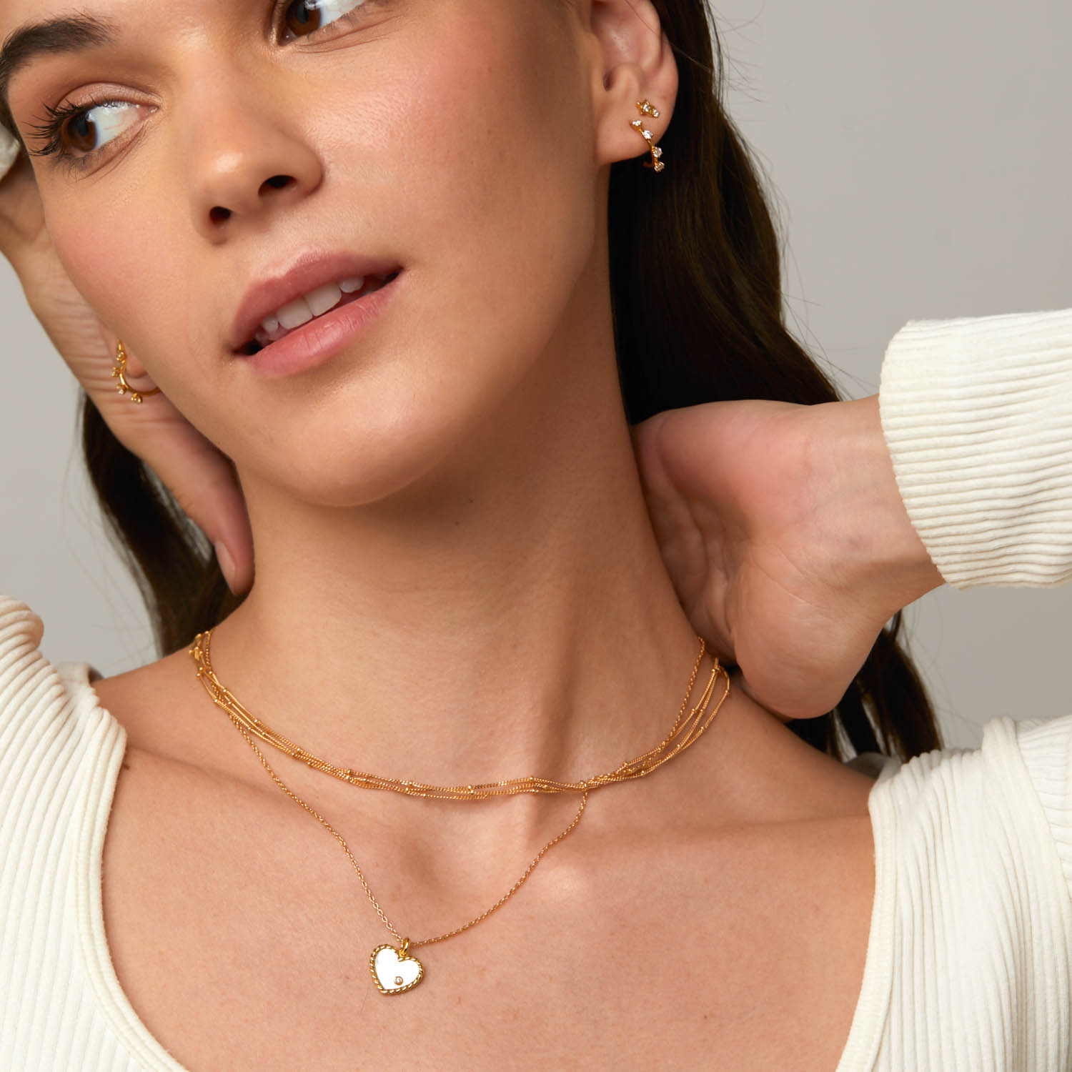 Stylish Studded Gold Hoop Earrings for Women - Trendy Chunky Huggie Earrings for Everyday Wear & Special Occasions