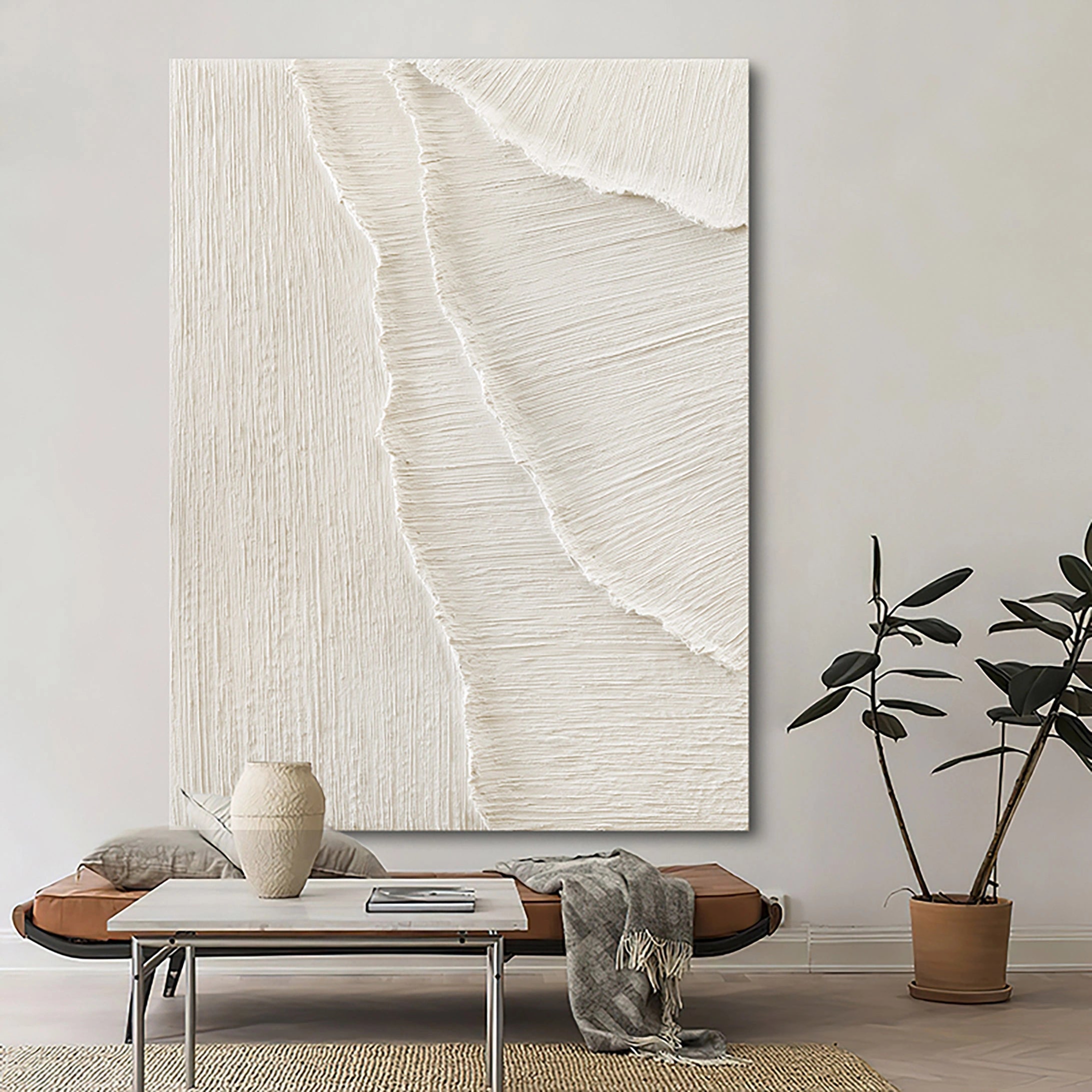 Minimalist Textured Plaster Art Painting - Abstract Wall Decor for Modern Living Room & Bedroom #MM009