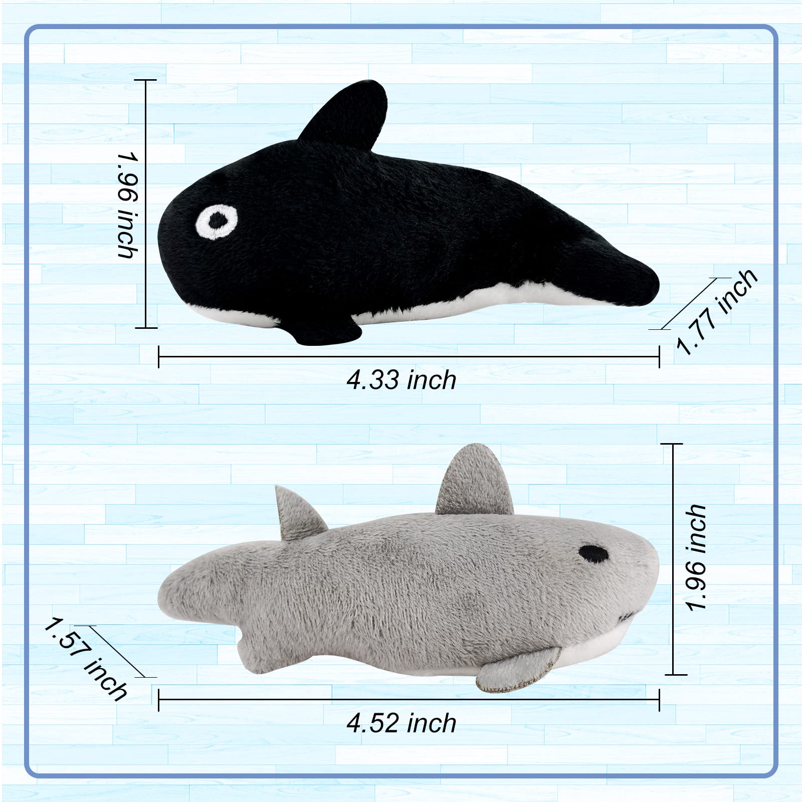 Andiker 2Pcs Catnip Toys for Indoor Cats - Soft Crab & Starfish Plush Chew Toys with Catnip, PP Cotton Pet Toys for Kittens | Interactive Cat Toys for Playtime, Stress Relief & Bonding (Gray+Black)