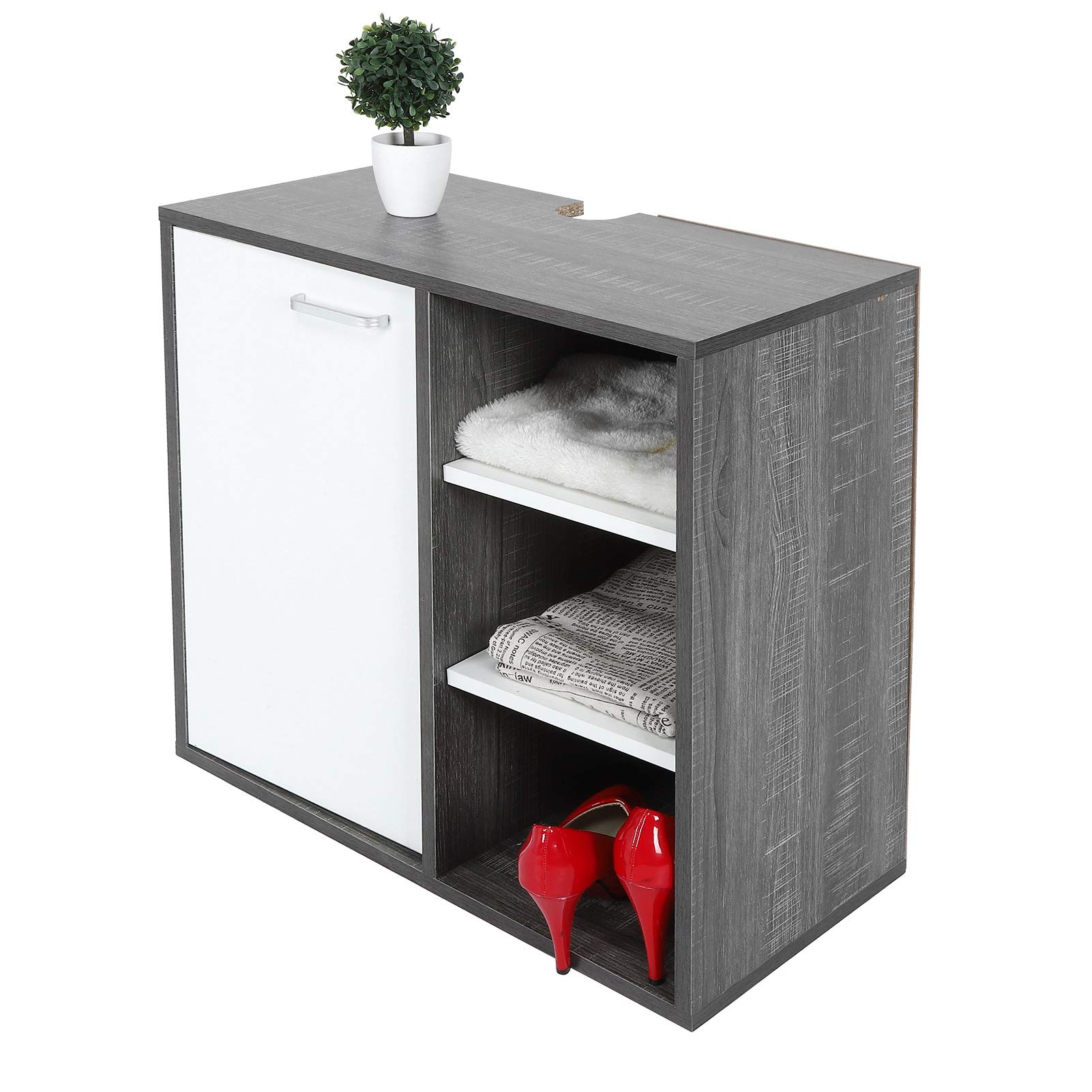 AYNEFY Under Sink Cabinet - Space Saving Bathroom Organizer for Home & Hotel (11.8x23.4x23.2in)