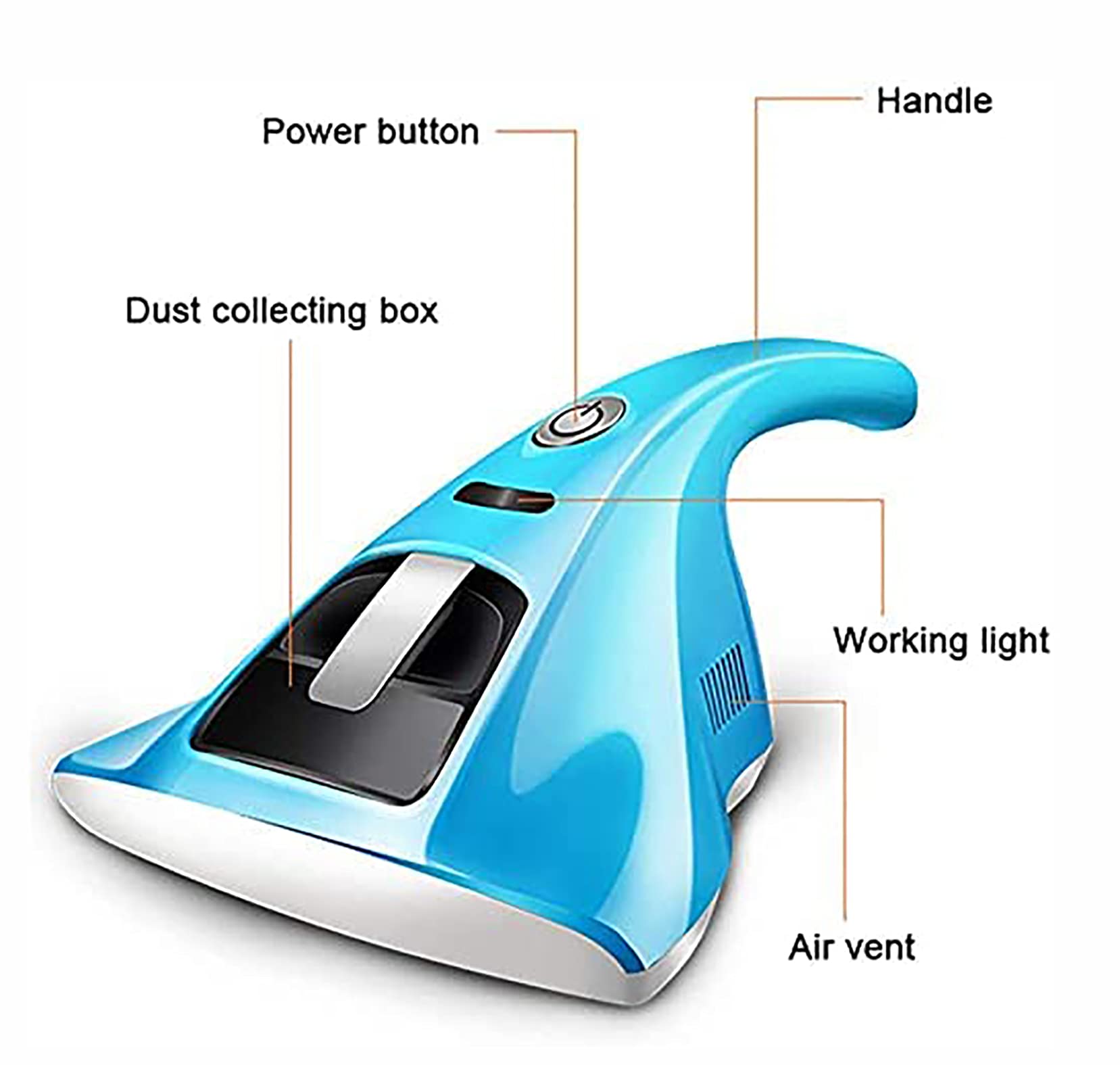 Powerful 12000Pa Handheld Vacuum Cleaner - Cordless, Lightweight for Deep Cleaning Mattresses, Pillows, Curtains & Sofas (Blue) | Perfect for Pet Hair, Car Detailing & Home Quick Cleanups
