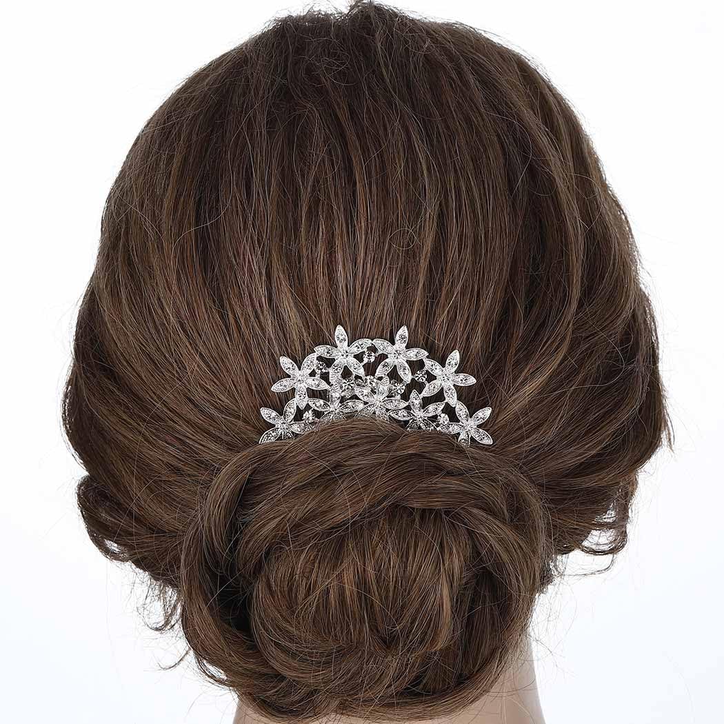 Sparkling Rhinestone Starfish Hair Comb - Silver Bridal Hair Clip for Wedding, Prom & Special Occasions | Elegant Hair Accessories for Women & Girls