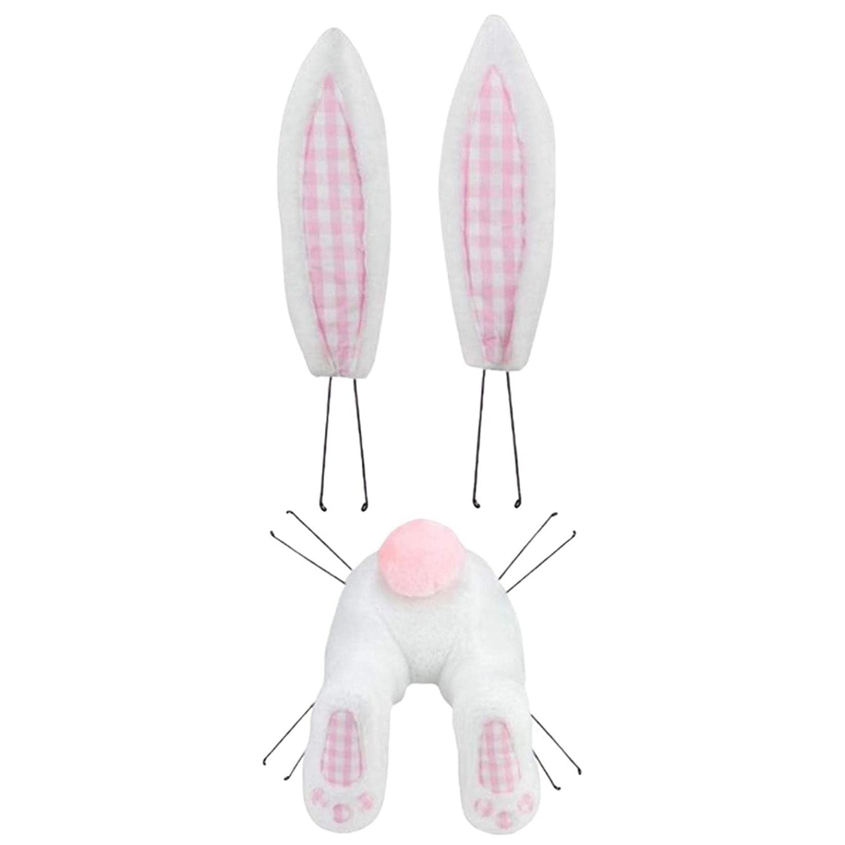 Easter Bunny Wreath Decor for Front Door - 15.7 x 21.7 Inch Bunny Butt with Ears Cartoon Design - Pink Rabbit Home Decoration for Easter - Perfect for Spring Door Hanging and Holiday Party Decorations