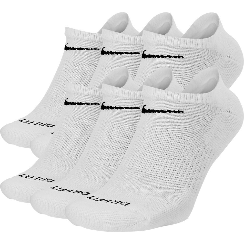 Nike Dri-FIT Men's No Show Socks 6-Pack - Moisture Wicking, Cushioned Comfort for Running, Gym & Everyday Wear