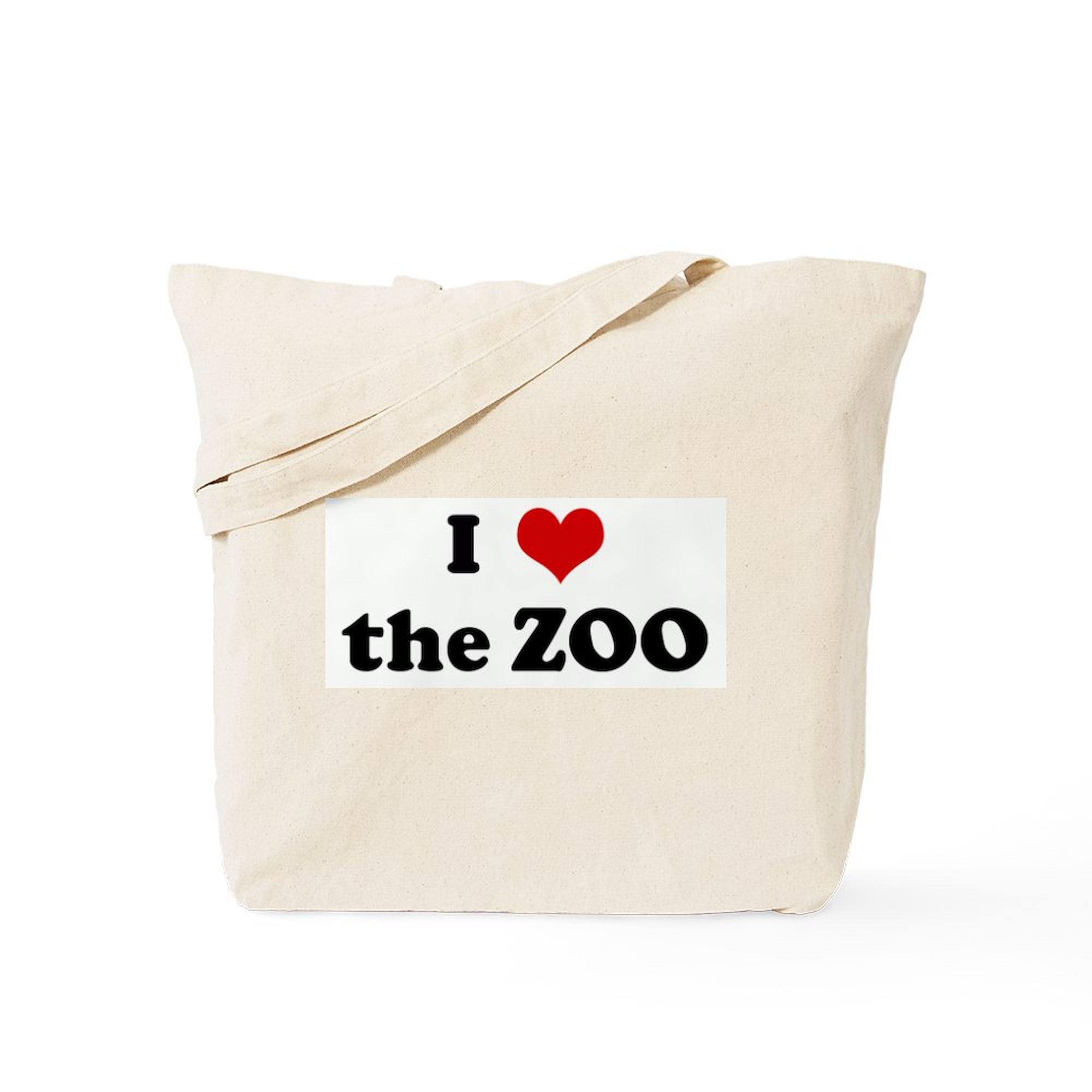 I Love The ZOO Natural Canvas Tote Bag - Eco-Friendly Reusable Shopping Bag for Groceries, Beach & Zoo Trips