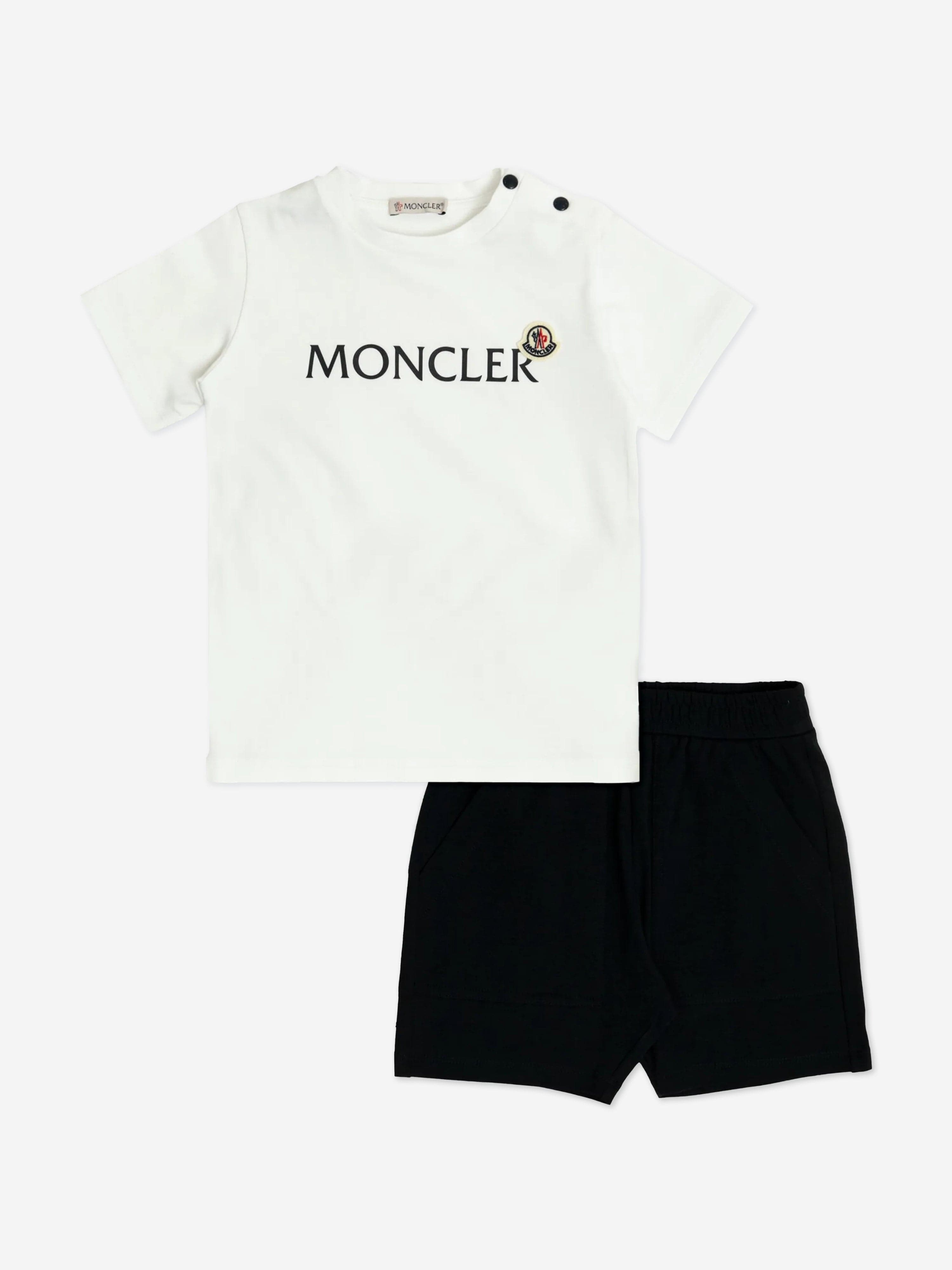 Baby Boys' White Logo Short Sleeve Outfit Set - Perfect for Playtime, Summer Outings & Casual Wear
