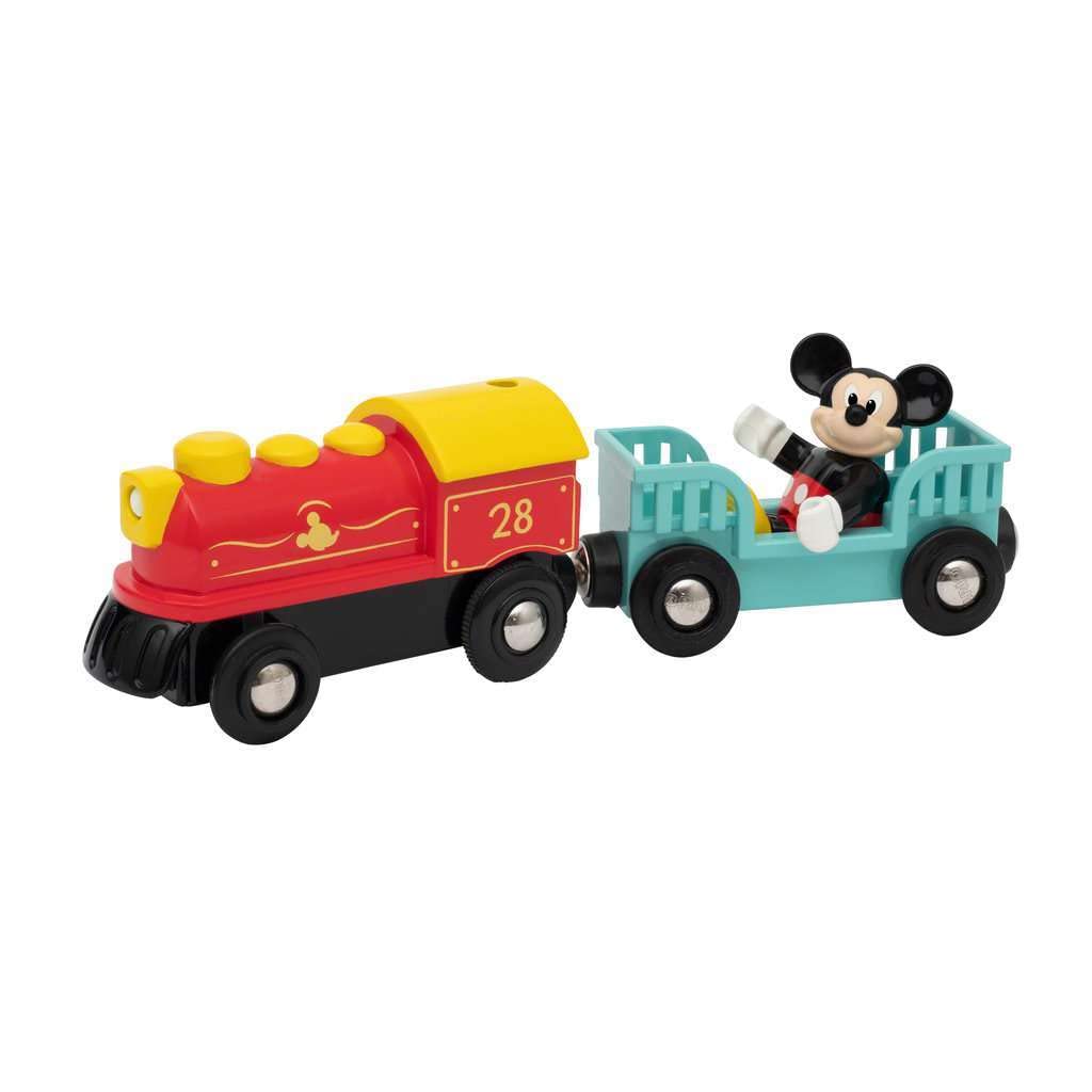 Battery-Powered Mickey Mouse Train Set for Kids – Interactive Toy Train with Lights and Sounds – Perfect for Birthday Gifts, Christmas Presents, and Pretend Play Scenes
