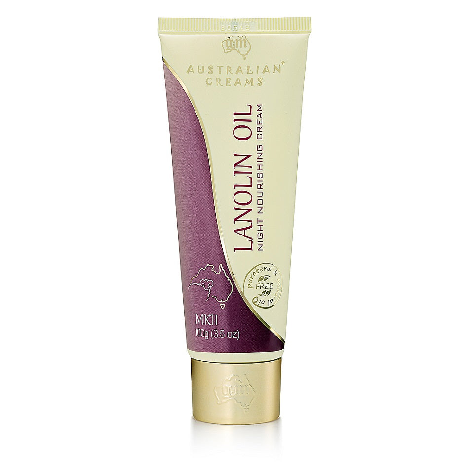 AUSTRALIAN CREAMS MKII Lanolin Oil Nourishing Night Cream 100g - Deep Moisturizing Face Cream for Dry Skin, Perfect for Nighttime Skincare Routine