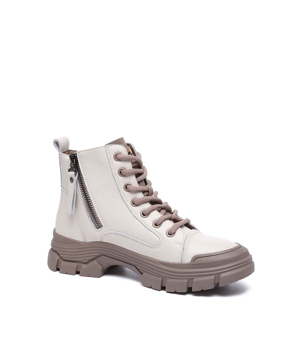 Women's Tall Leather Boots - Waterproof Ankle Booties for Winter, Fashionable Slip-Resistant Shoes for Women - Perfect for Outdoor Hiking, Casual Wear & Office
