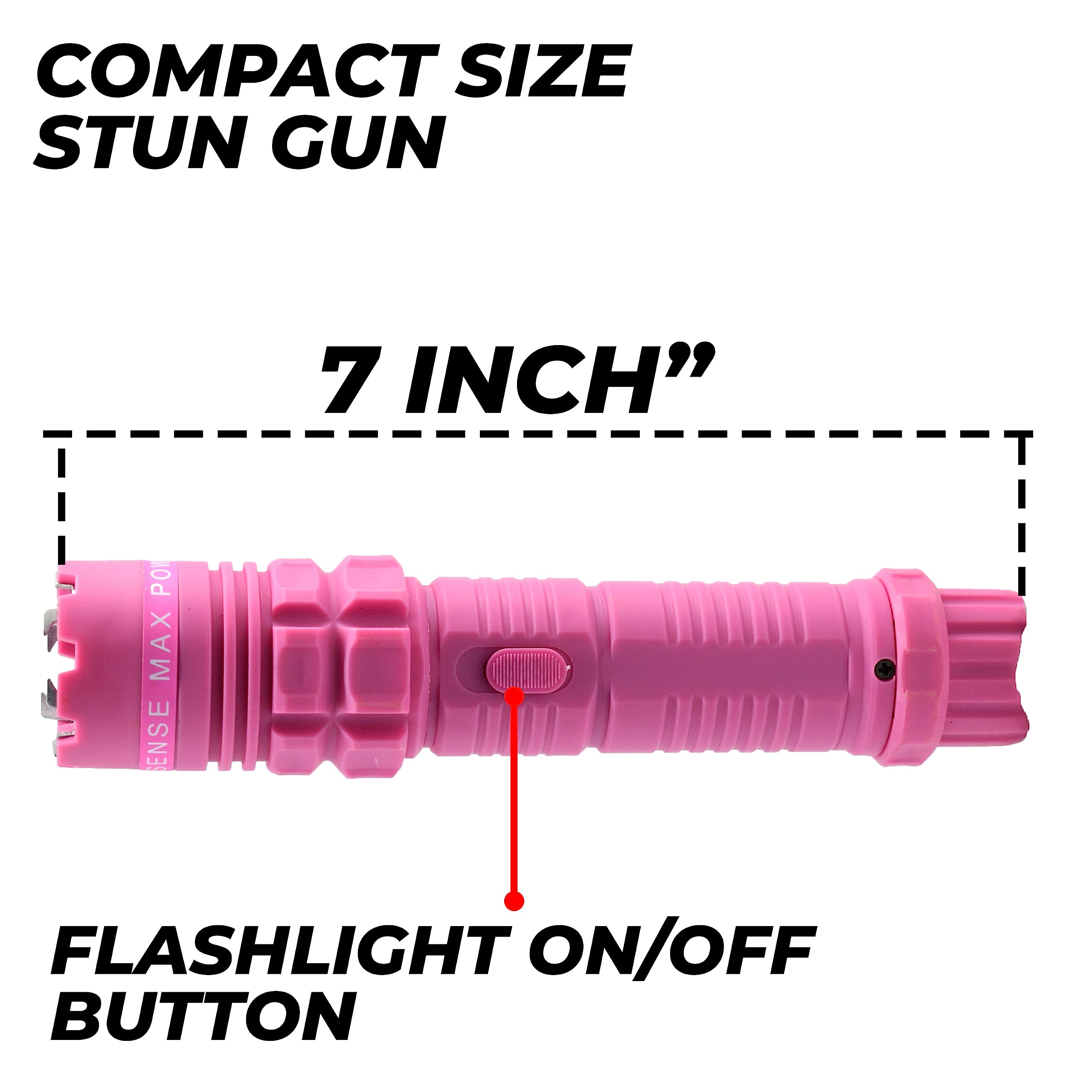 12-Pack Heavy Duty Police Grade Stun Gun with Bright LED Flashlight - 3 Modes, High Voltage Self Defense Weapon, Rechargeable - Perfect for Home Security, Night Patrol & Personal Protection