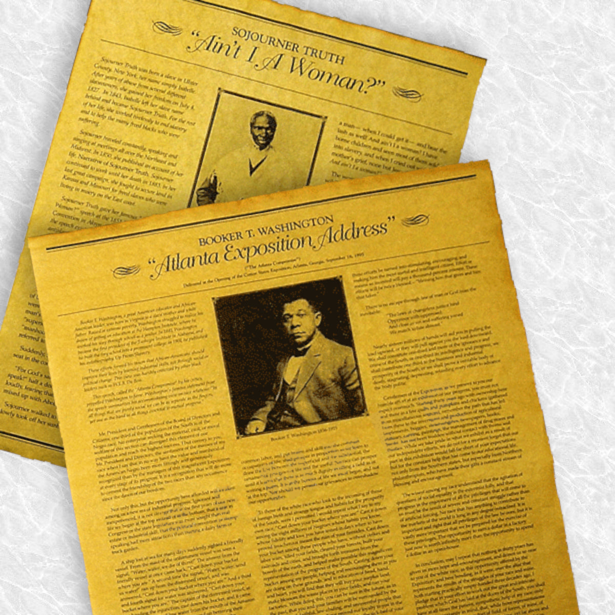 Powerful Speeches by Sojourner Truth & Booker T. Washington - Historical Civil Rights Leaders' Transcripts Collection | For Education, Research & Black History Studies