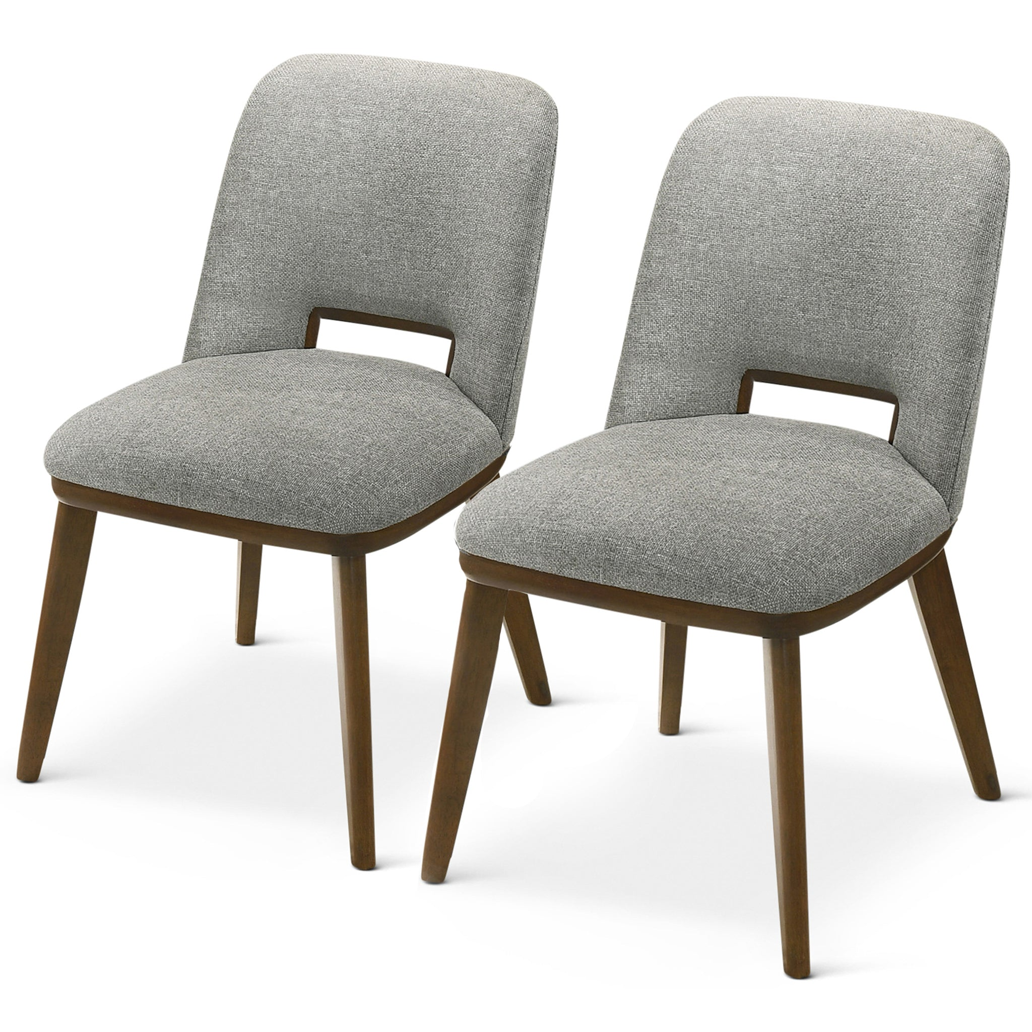 Blake Light Grey Fabric Dining Chairs (Set of 2) - Modern Comfortable Kitchen & Dining Room Chairs for Home, Restaurant, Cafe
