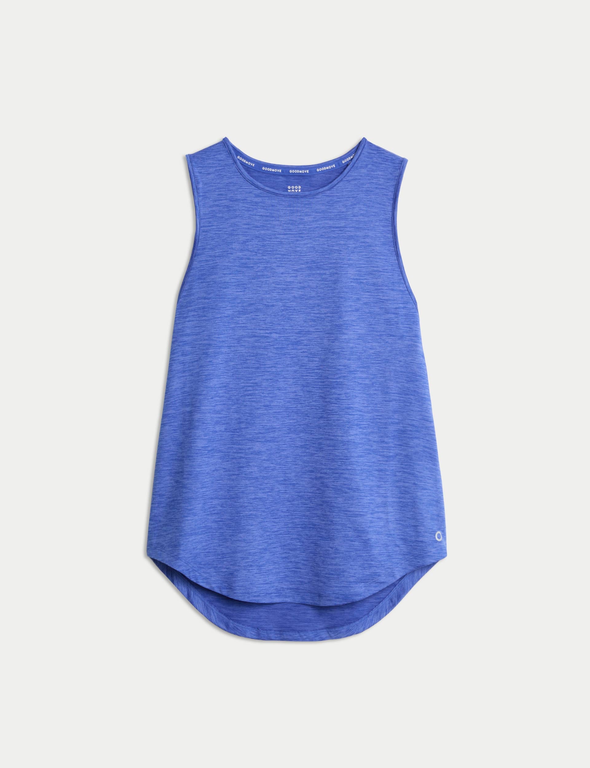 Women's Round Neck Relaxed Vest Top in Cobalt Blue - Soft & Comfortable Casual Wear for Everyday Outfits, Gym, or Layering