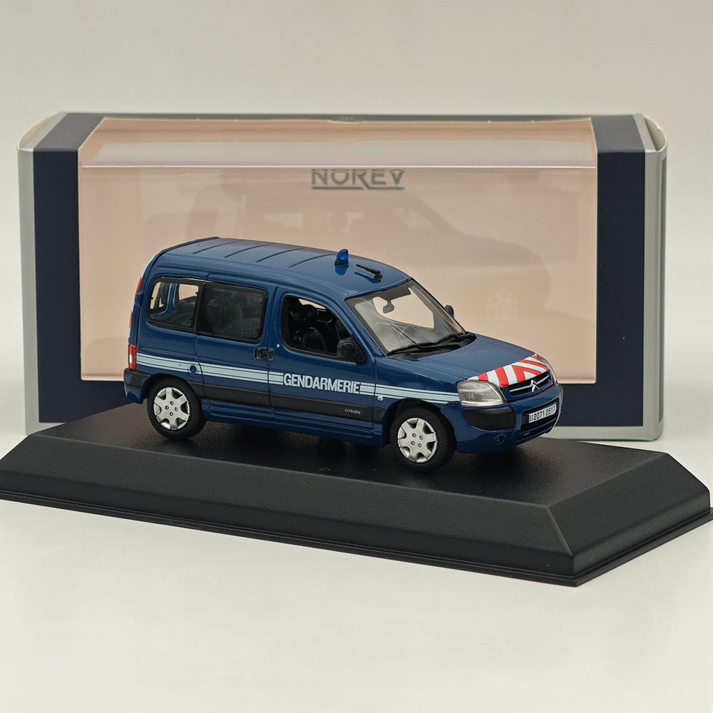 1/43 Scale Norev CITROEN BERLINGO 2007 Gendarmerie Police Diecast Model Car - Blue Collectible Vehicle for Display & Gift (French Police Car Collection)